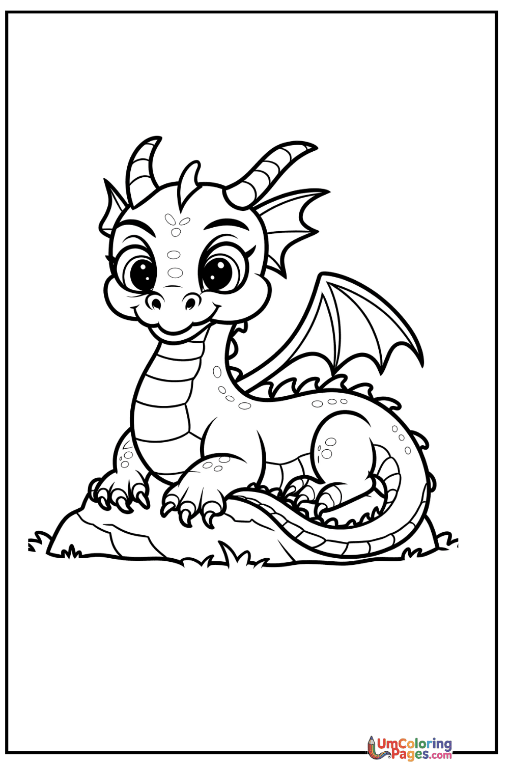 Cute Dragon coloring page 6 - free printable PDF