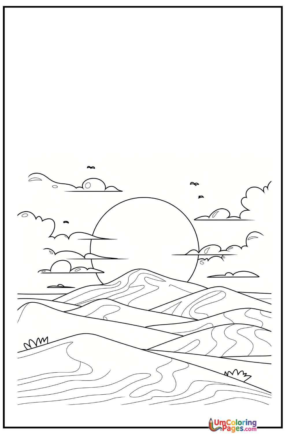 Desert coloring page 2 - free printable PDF