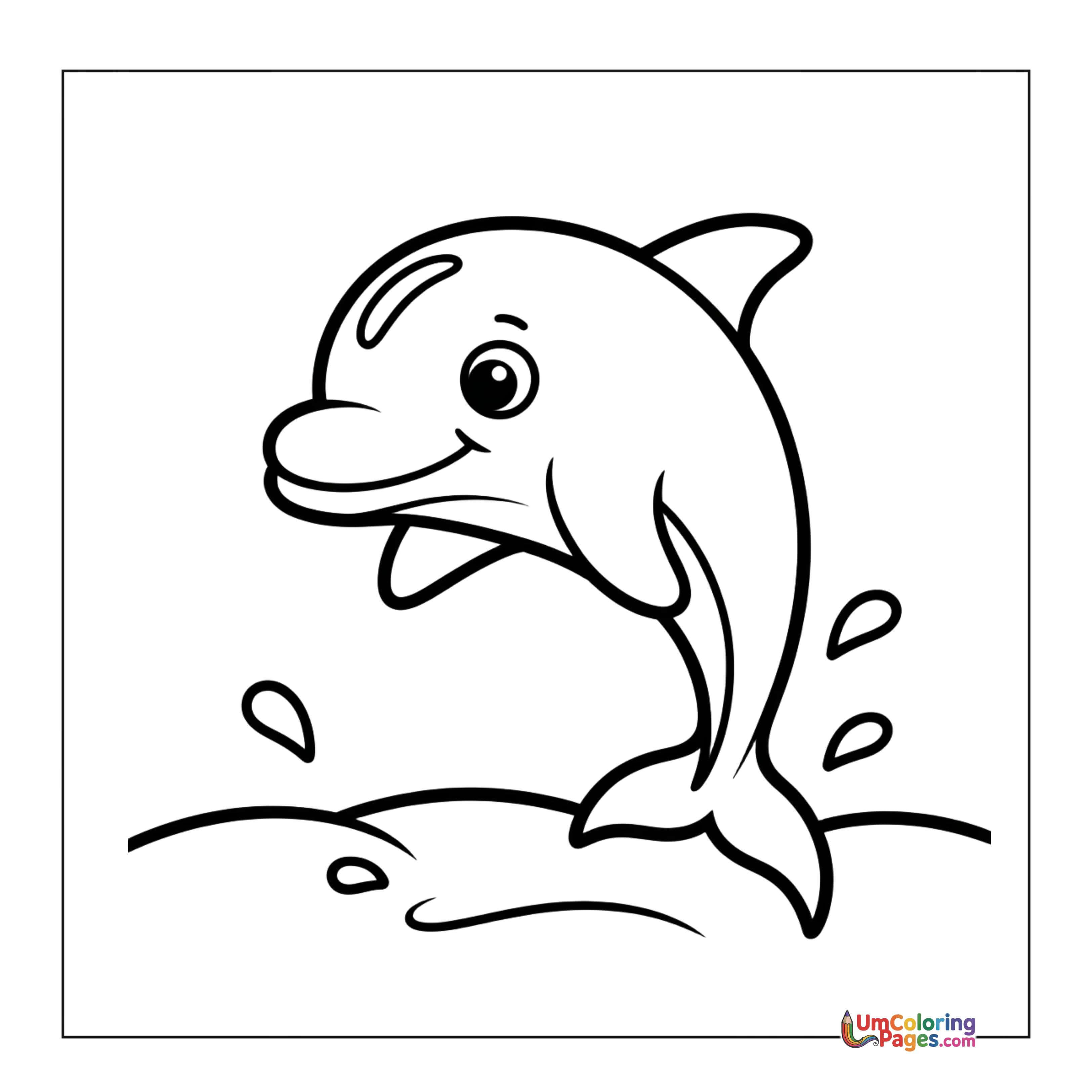 Dolphin coloring page 2 - free printable PDF