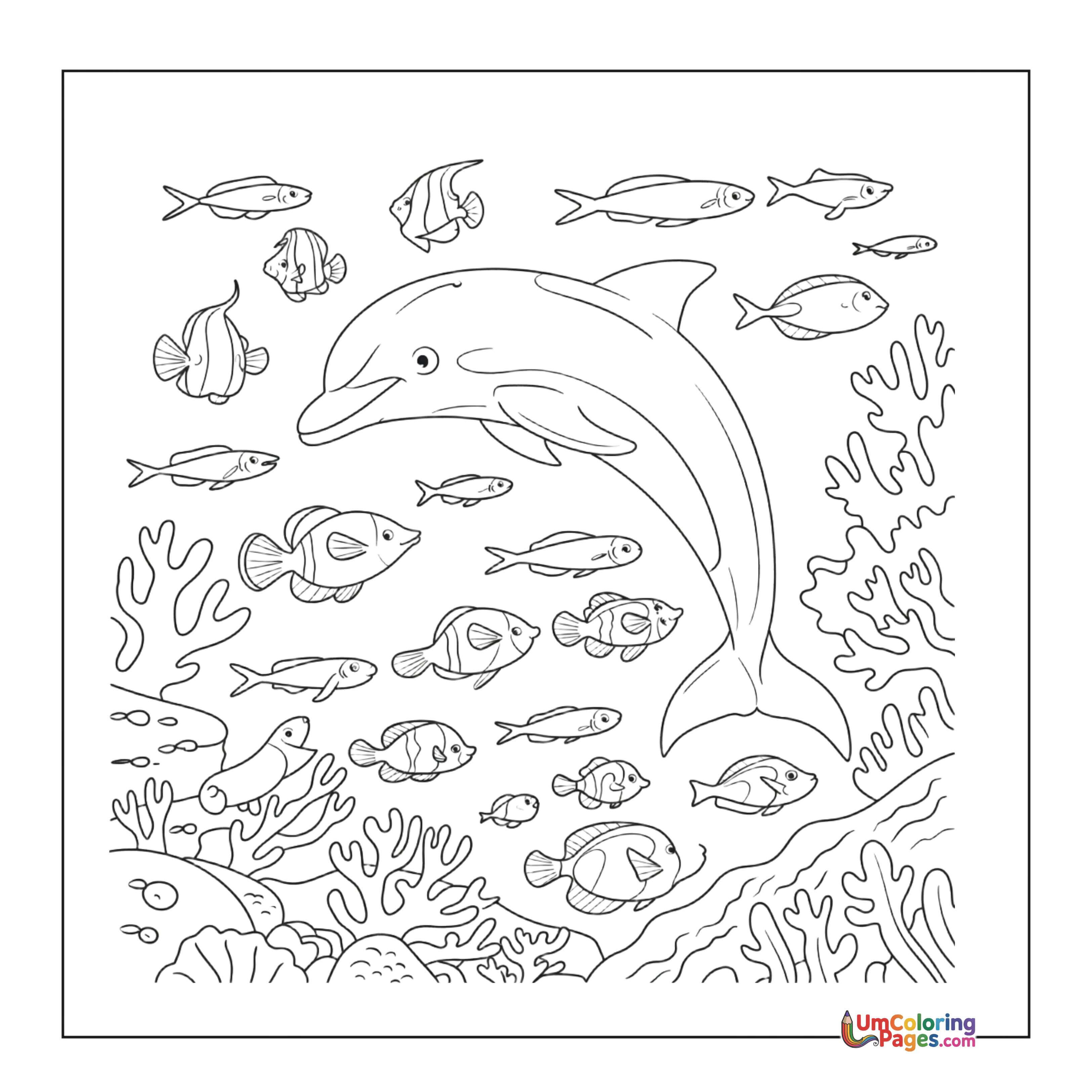 Dolphin coloring page 4 - free printable PDF