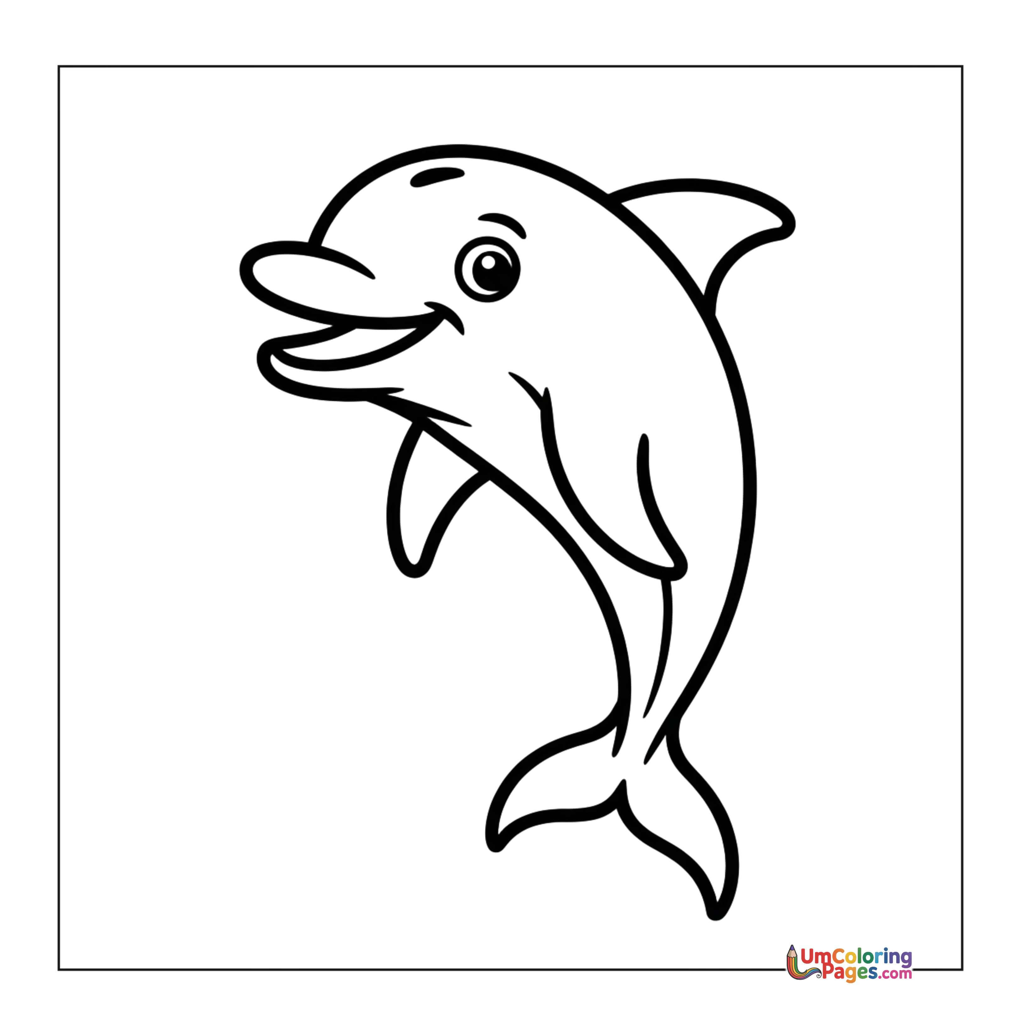 Dolphin coloring page 5 - free printable PDF