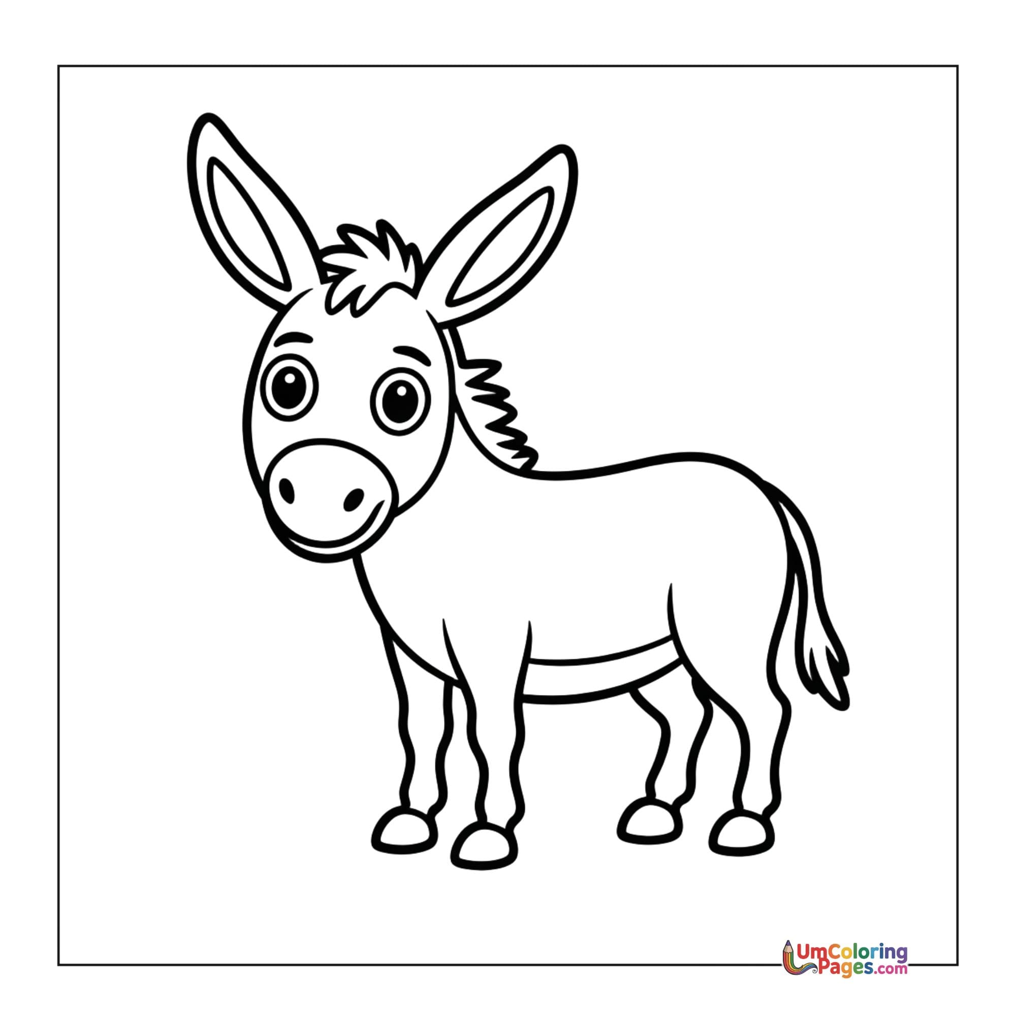 Donkey coloring page 5 - free printable PDF