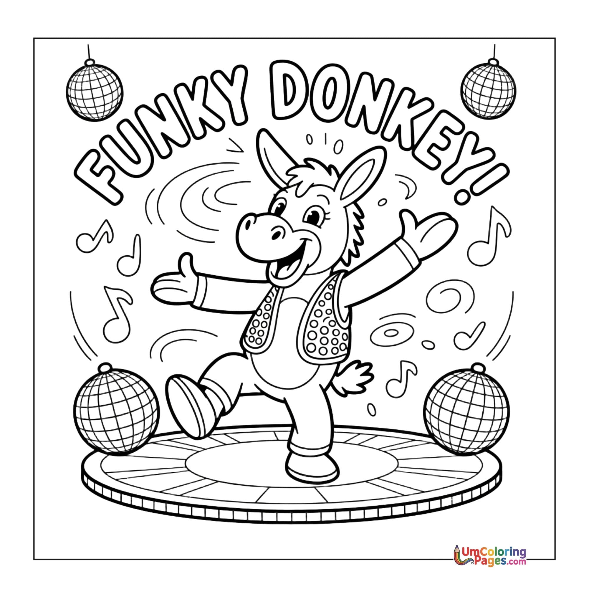 Donkey coloring page 6 - free printable PDF