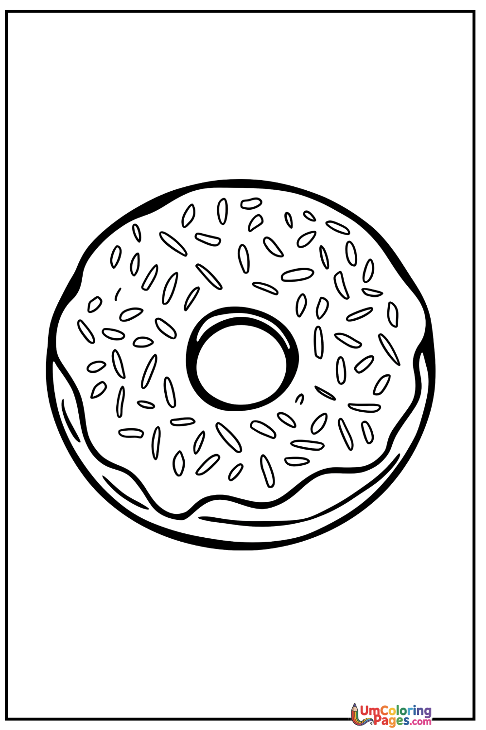Donut coloring page - free printable