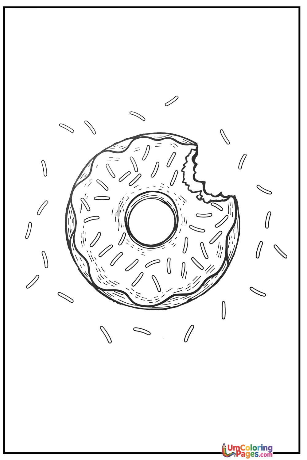 Donut coloring page 3 - free printable PDF