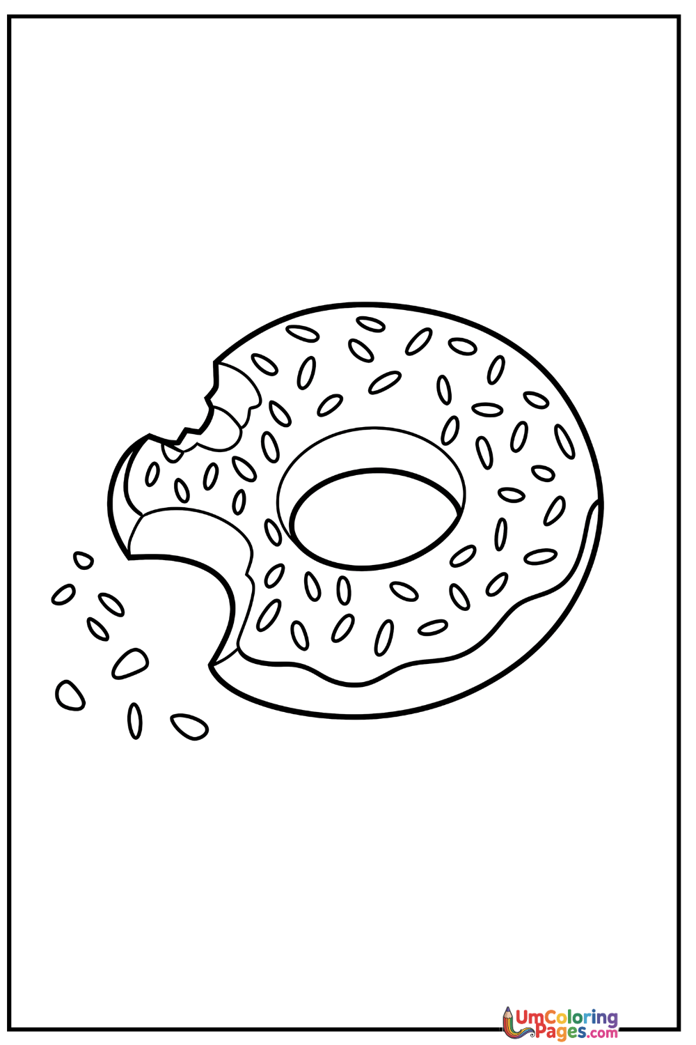 Donut coloring page 5 - free printable PDF