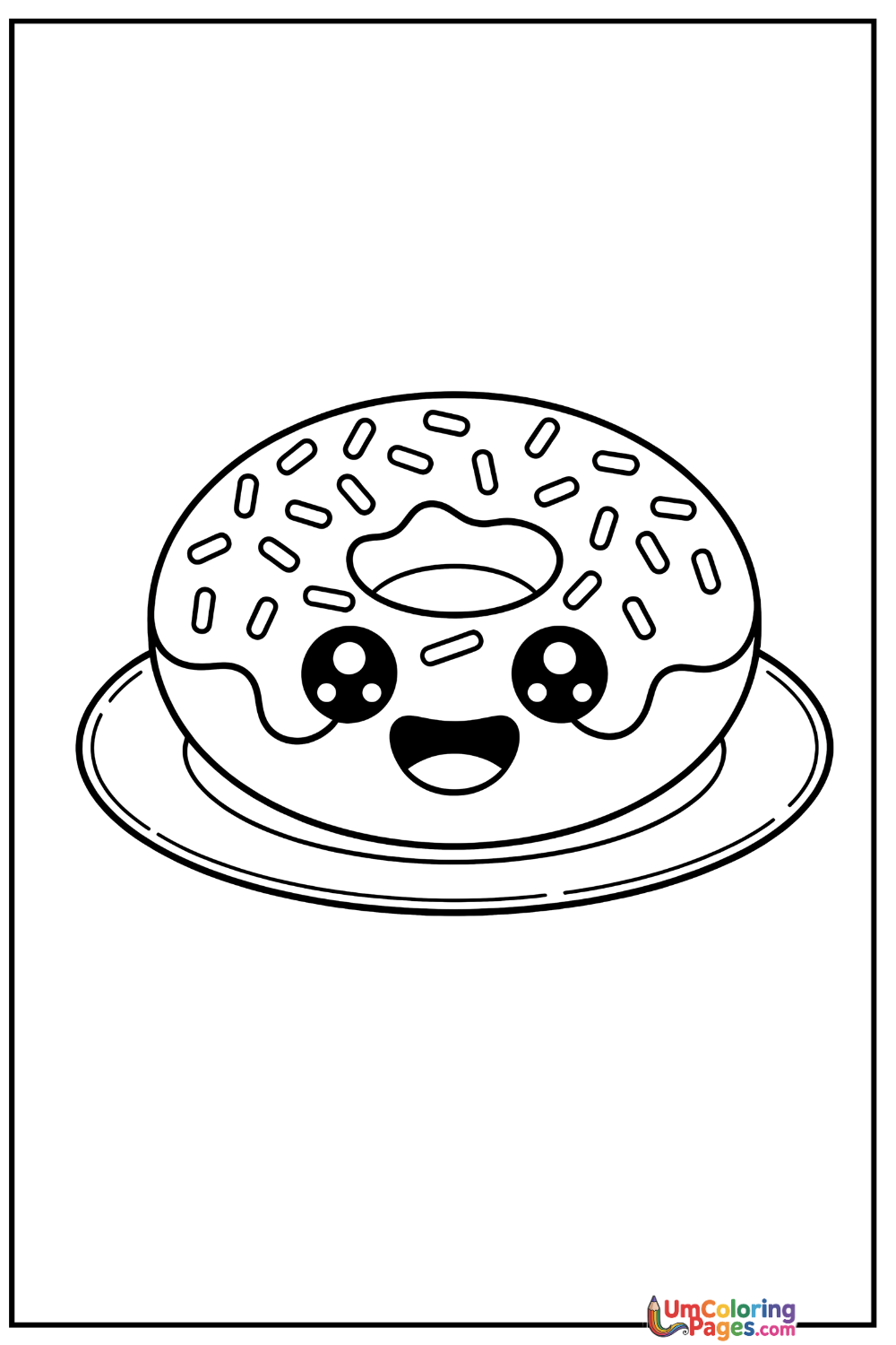 Donut coloring page 6 - free printable PDF