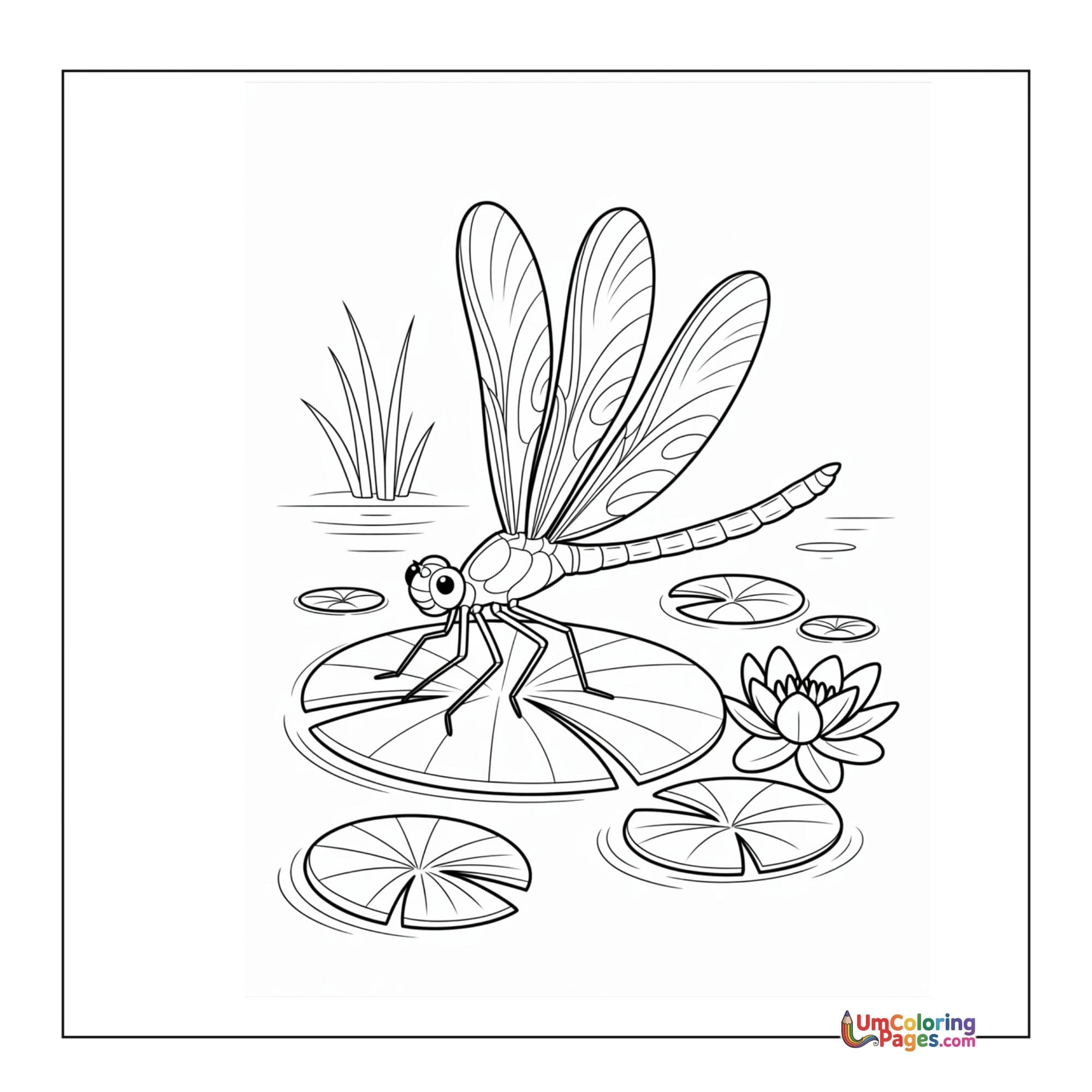Dragonfly coloring page 6 - free printable PDF