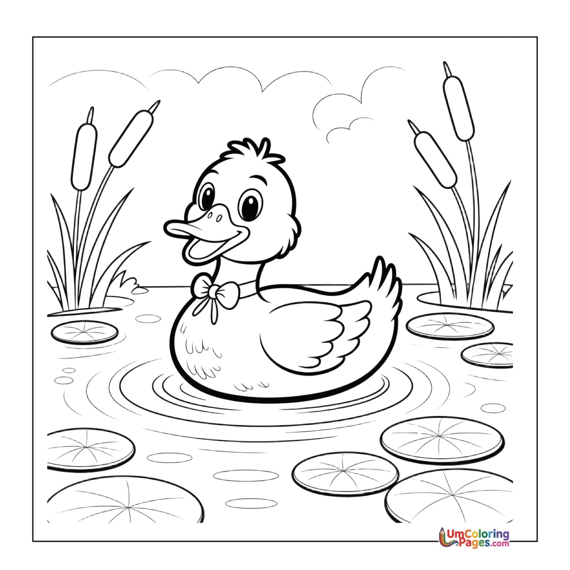 Duck coloring page 3 - free printable PDF