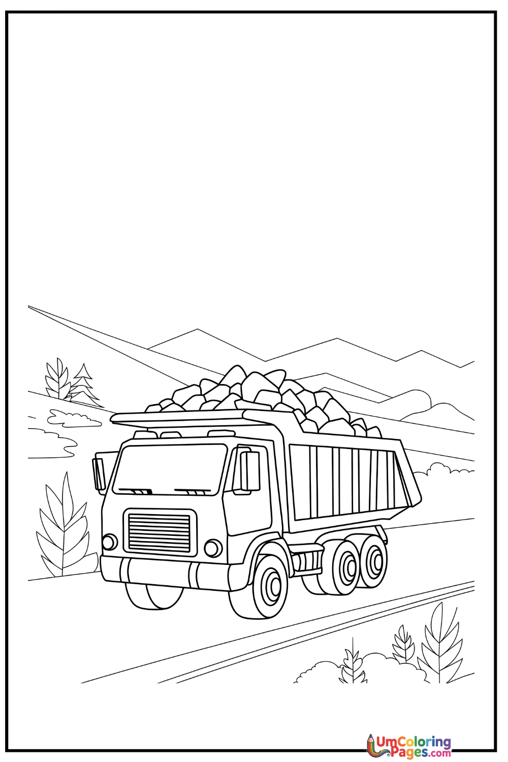 Dump Truck coloring page - free printable