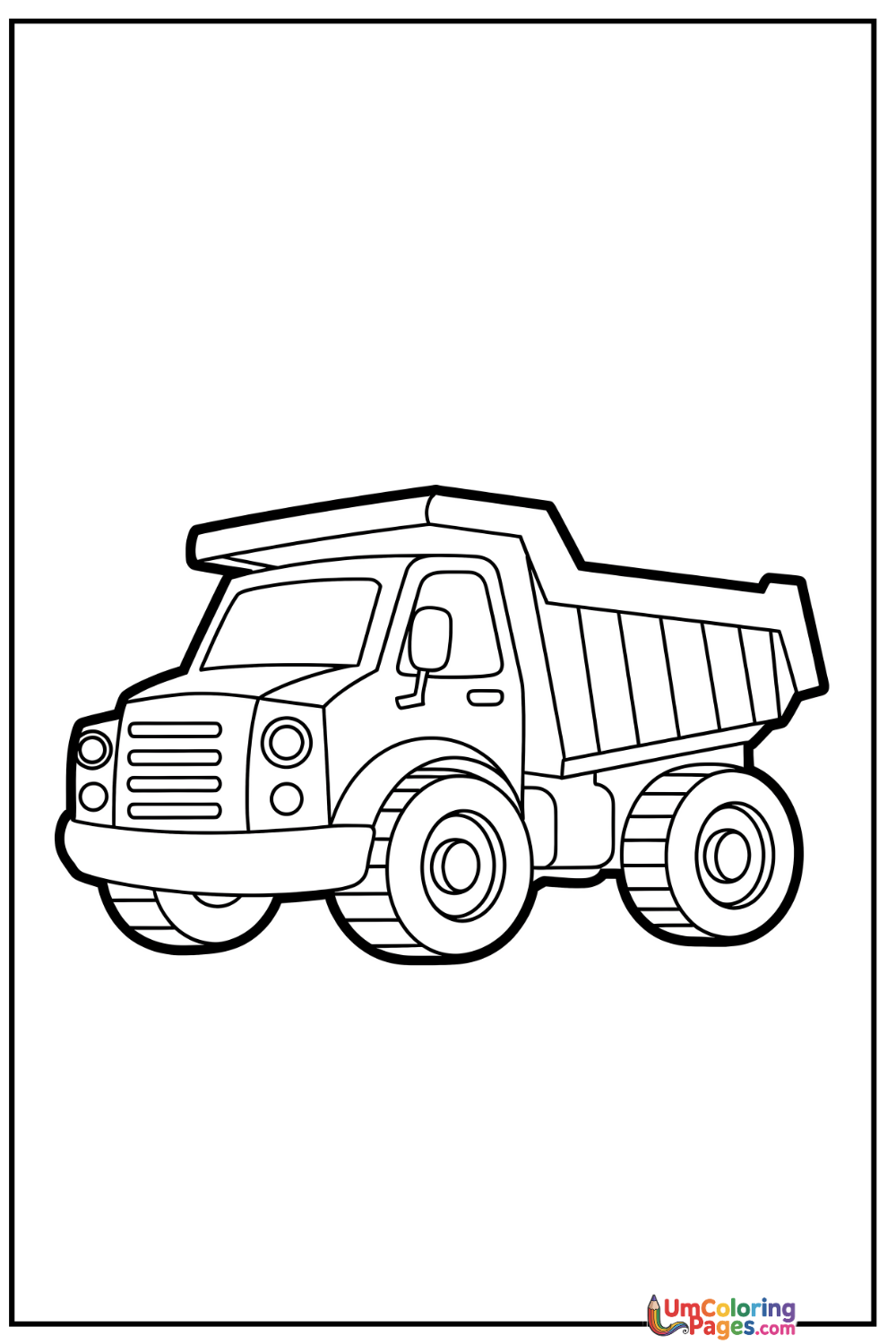 Dump Truck coloring page 2 - free printable PDF