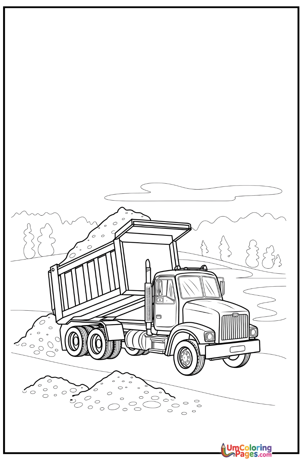Dump Truck coloring page 5 - free printable PDF