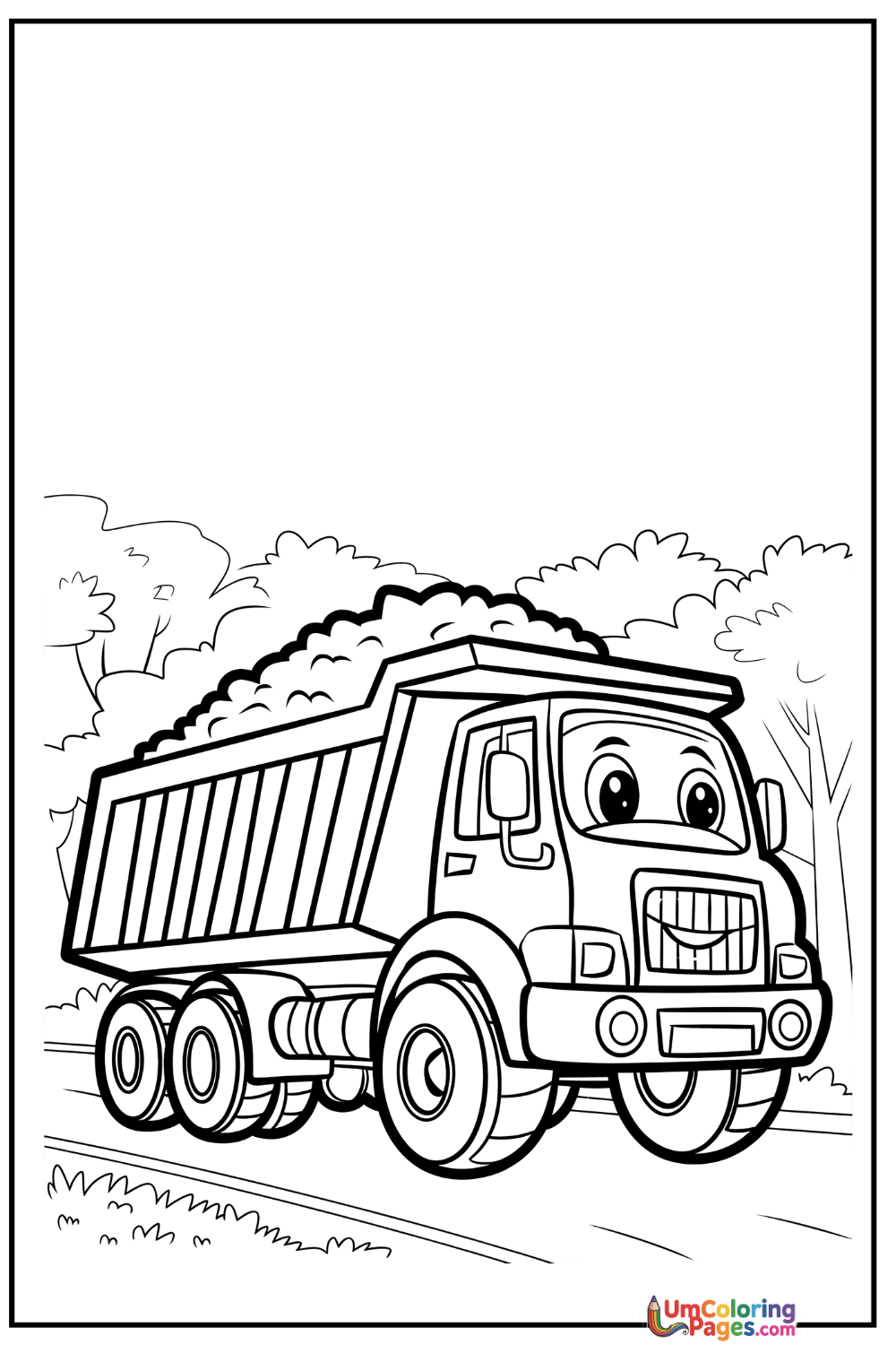 Dump Truck coloring page 7 - free printable PDF
