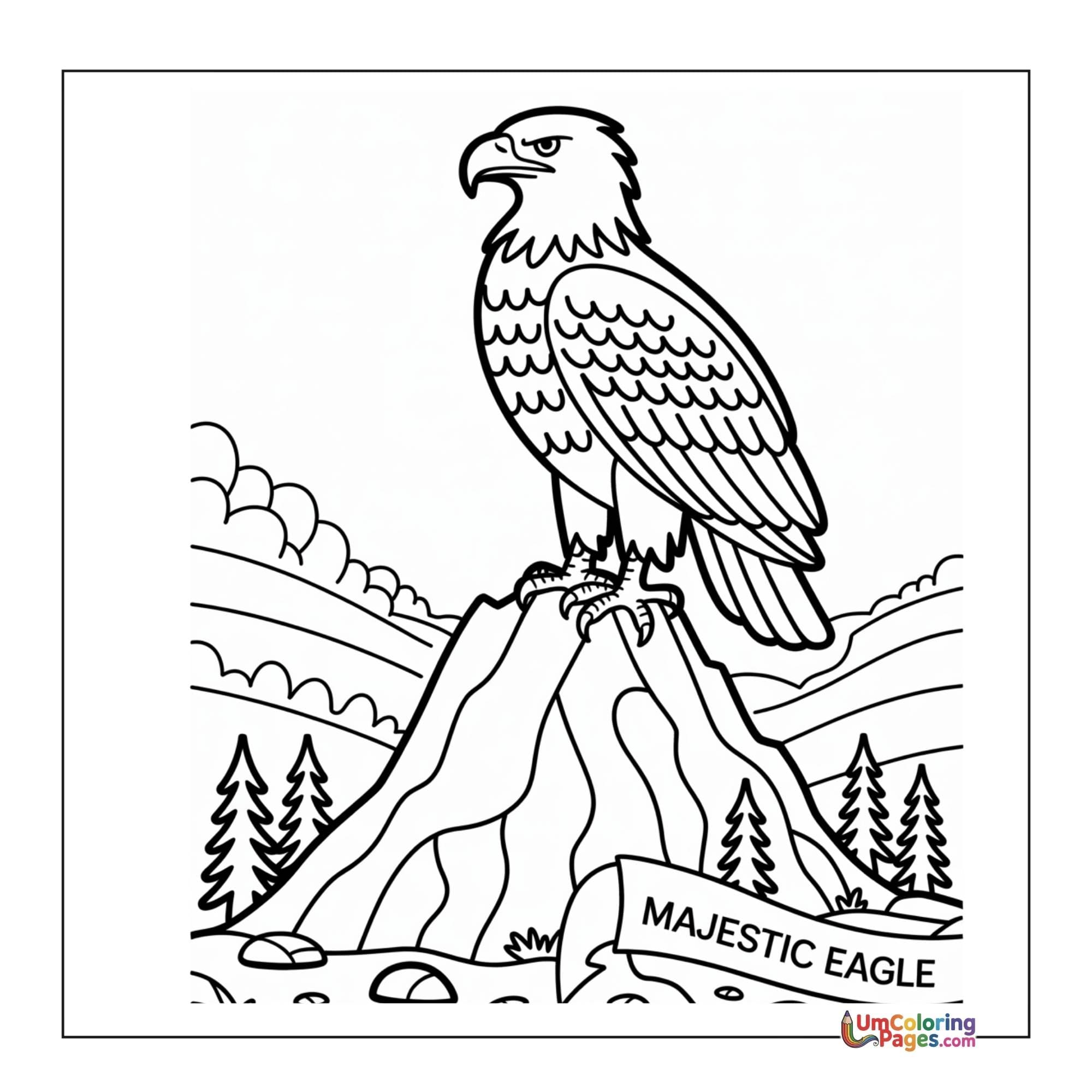Eagle coloring page - free printable