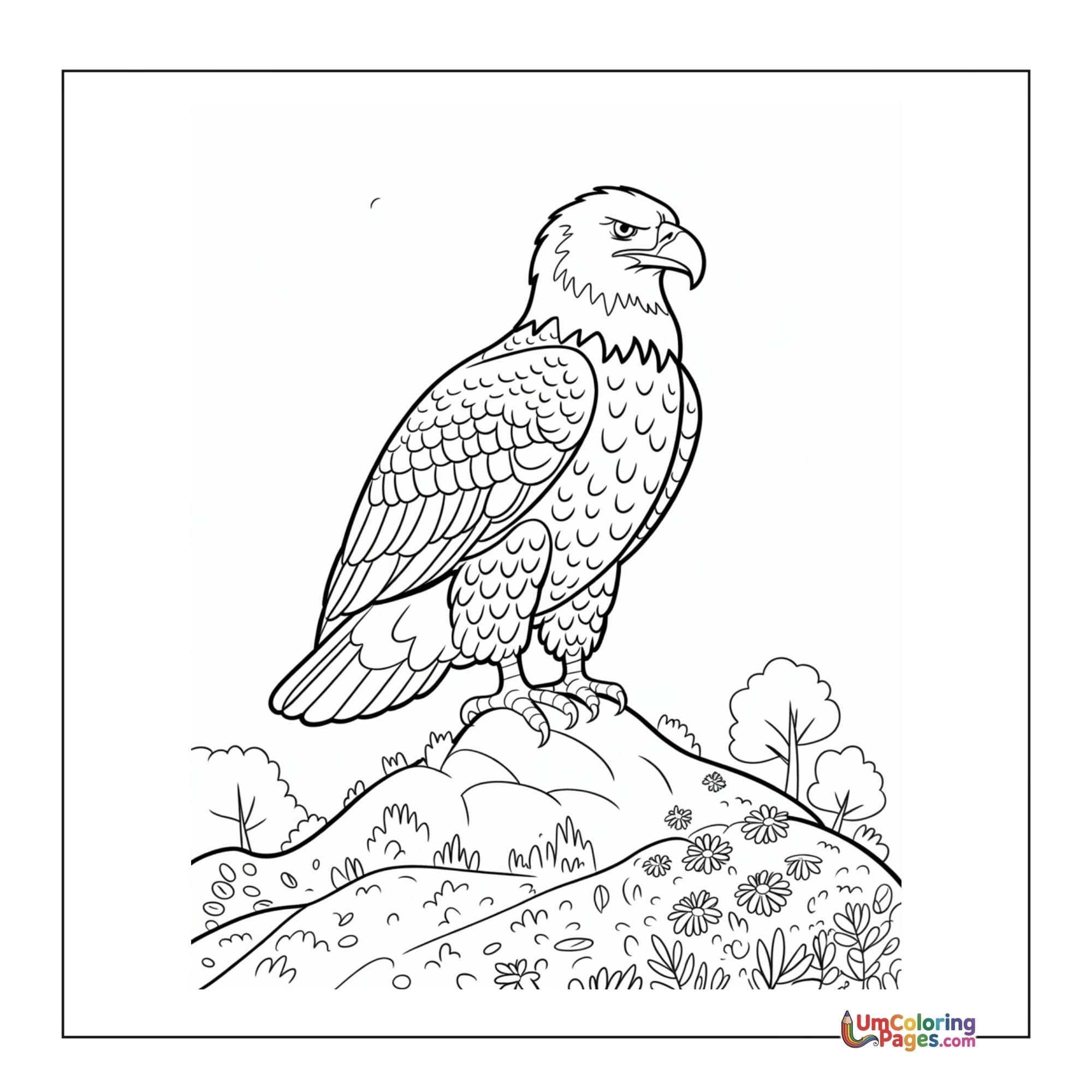 Eagle coloring page 2 - free printable PDF