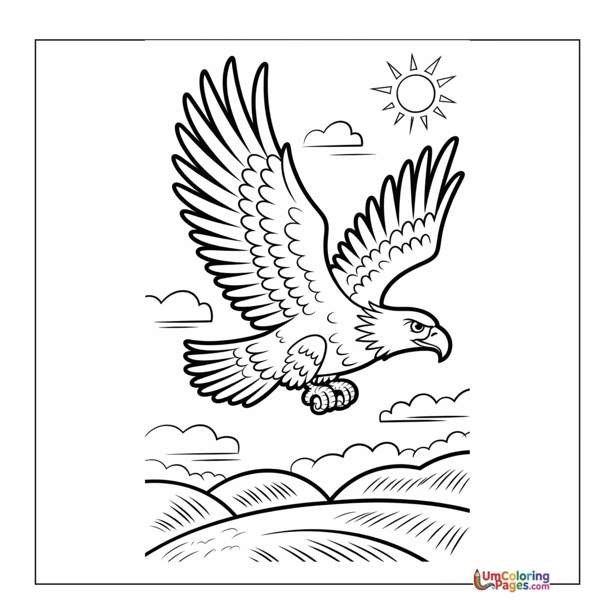 Eagle coloring page 3 - free printable PDF