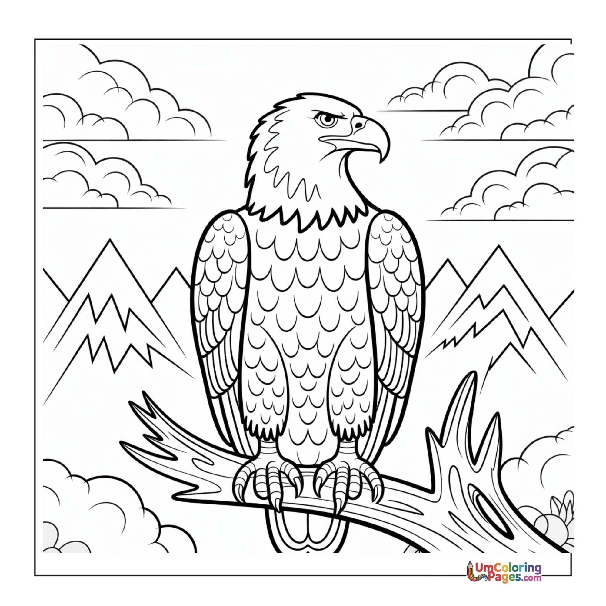 Eagle coloring page 5 - free printable PDF