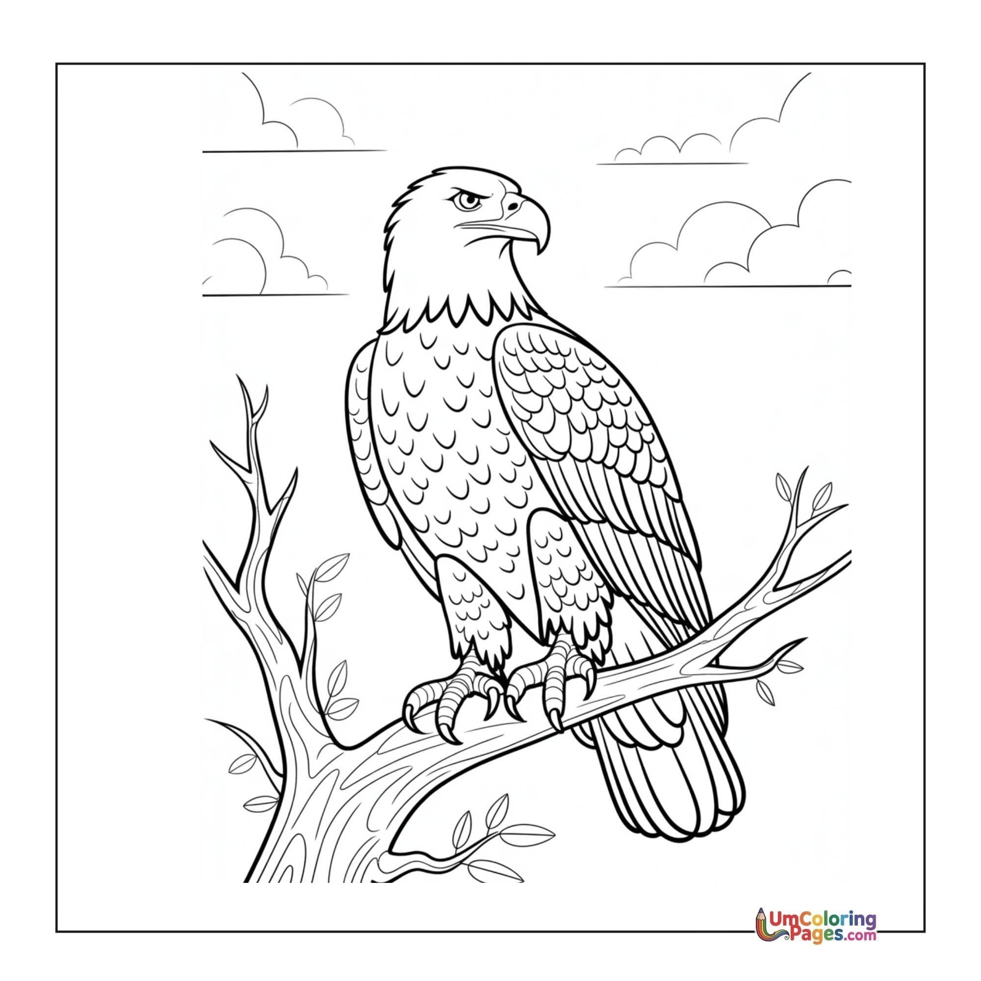 Eagle coloring page 6 - free printable PDF