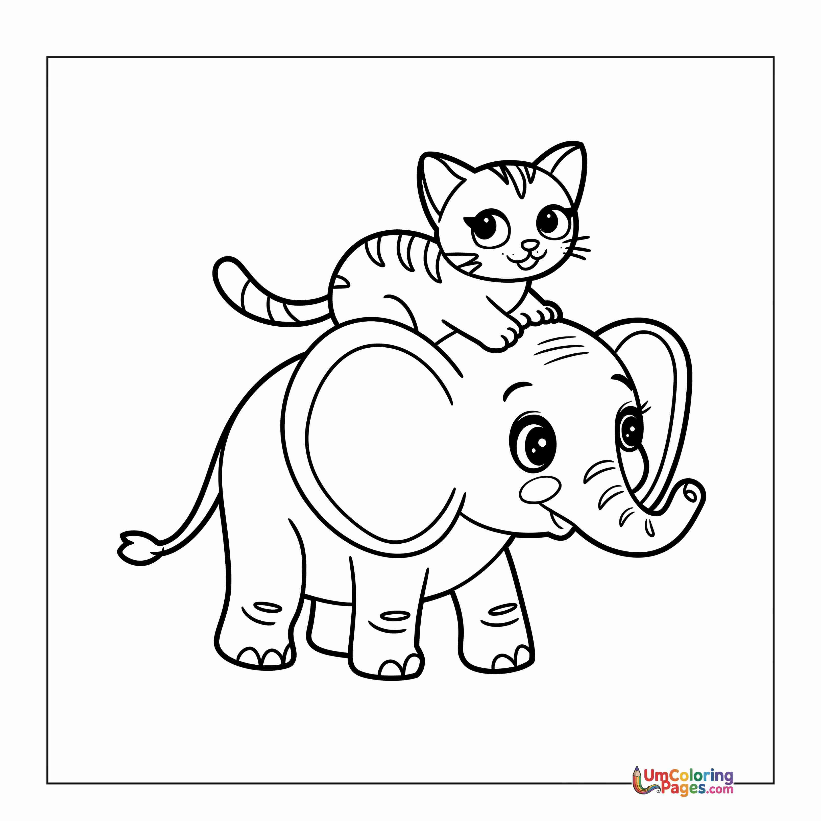 Elephant coloring page - free printable