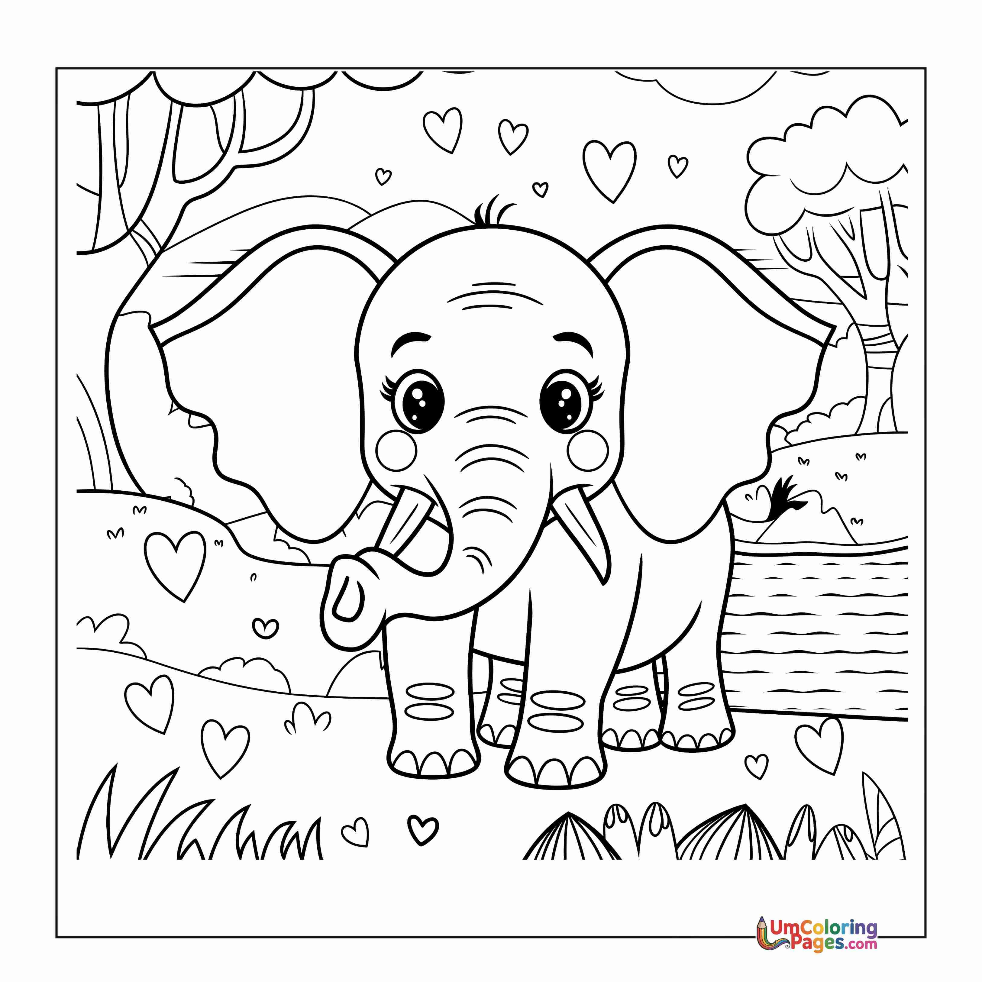 Éléphant coloring page 7 - À Imprimer Gratuit