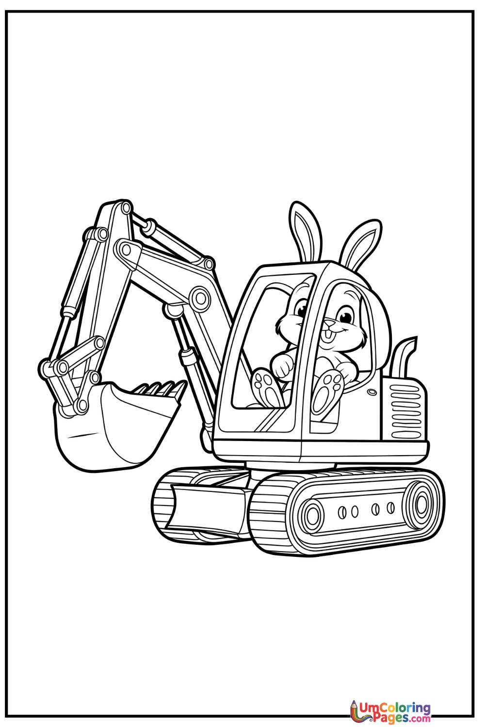 Excavator coloring page - free printable
