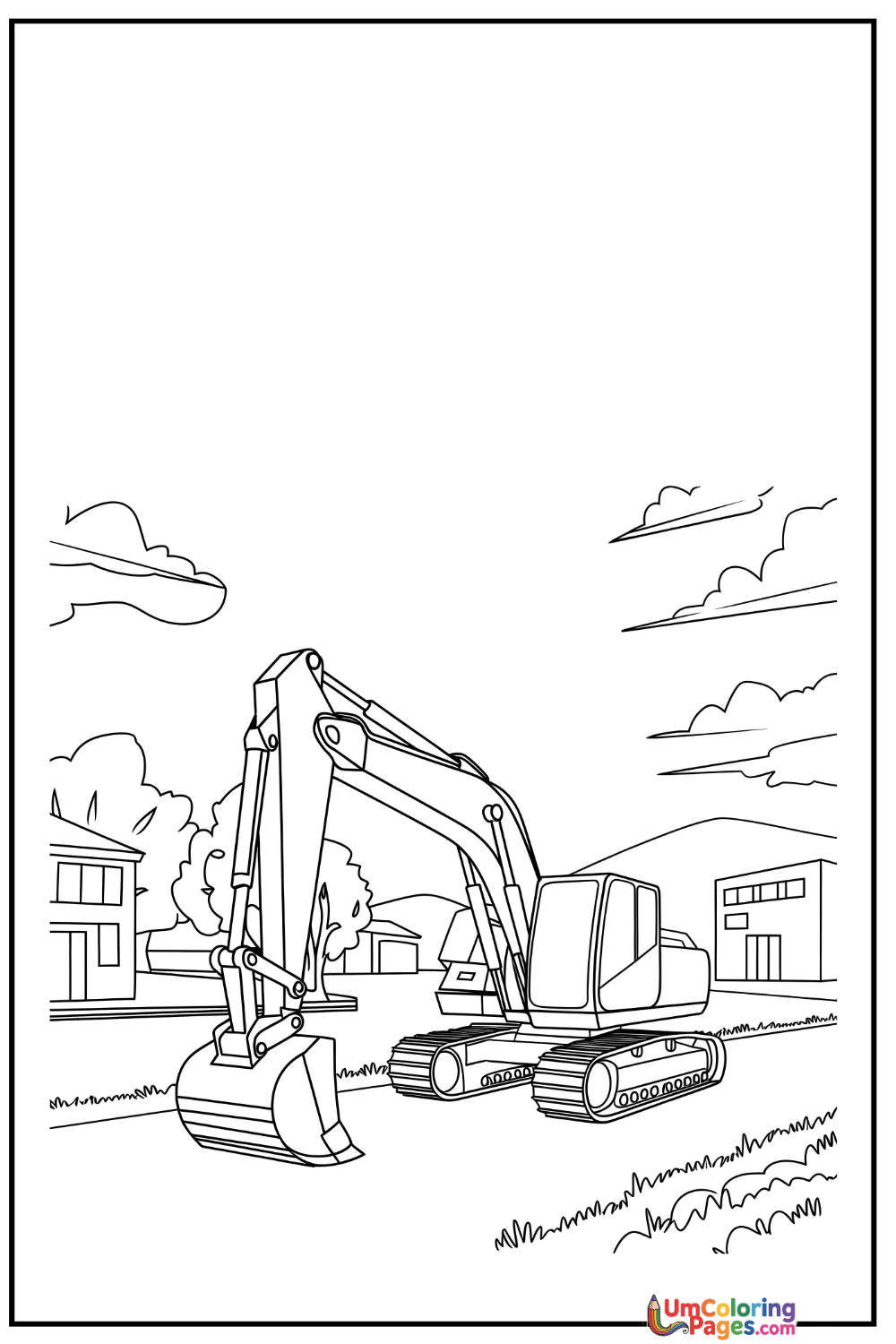 Excavator coloring page 2 - free printable PDF