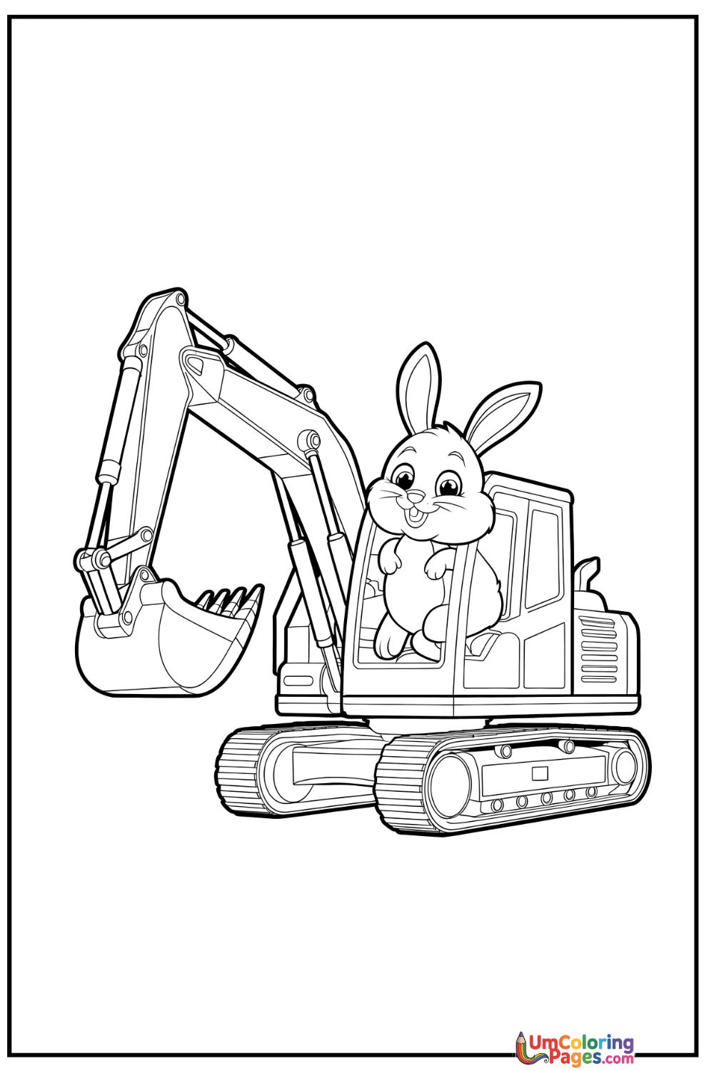 Excavator coloring page 4 - free printable PDF