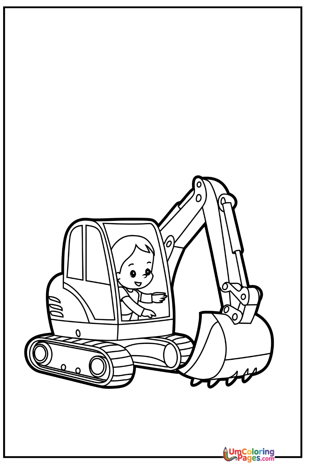 Excavator coloring page 5 - free printable PDF