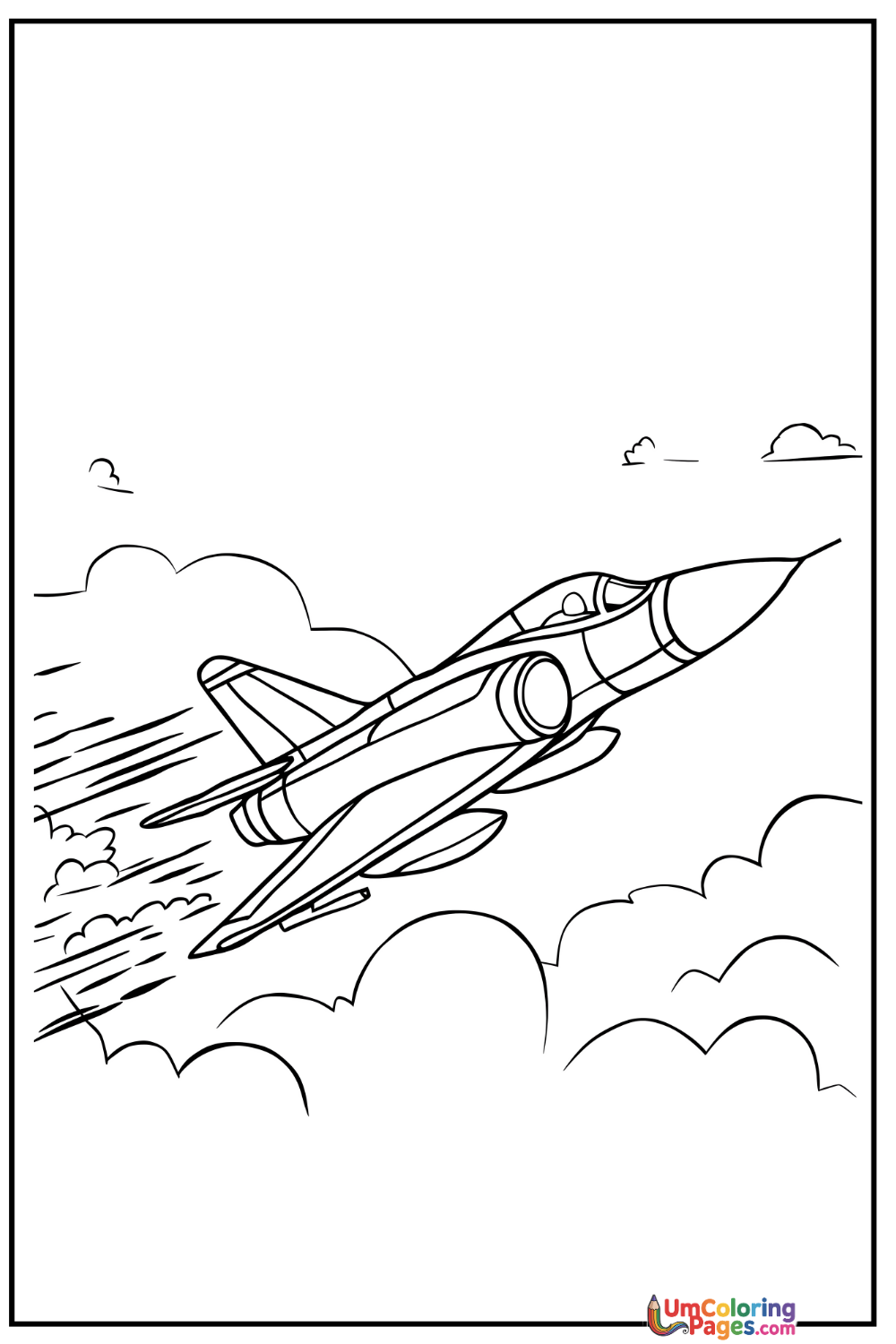 Fighter Jet coloring page - free printable