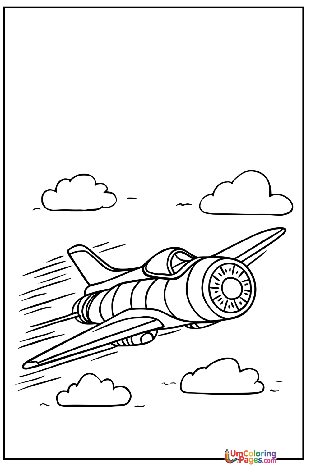 Fighter Jet coloring page 2 - free printable PDF