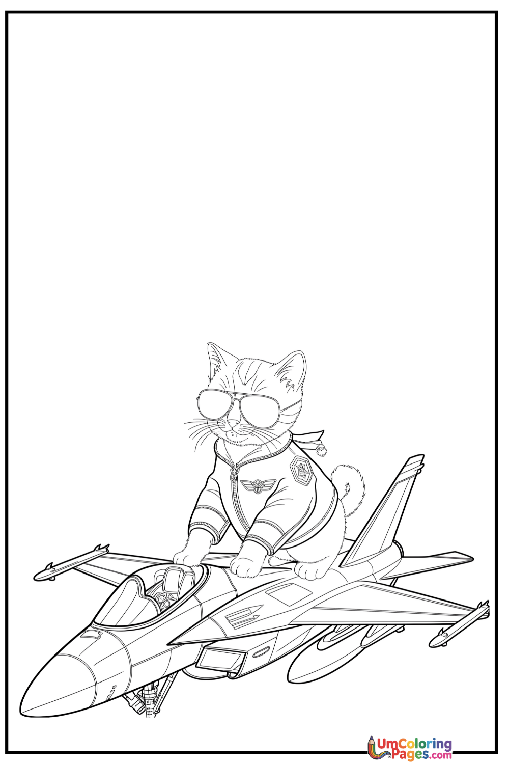Fighter Jet coloring page 6 - free printable PDF