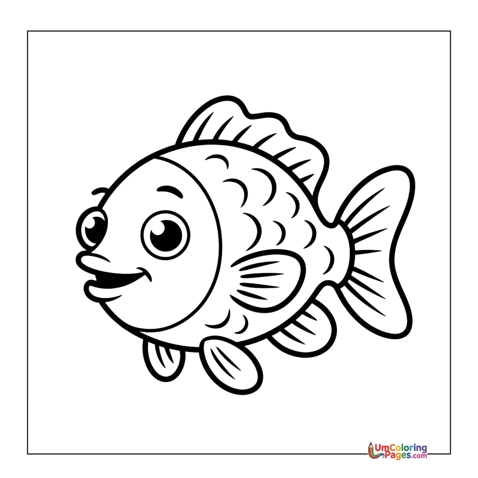 Fish coloring page 2 - free printable PDF