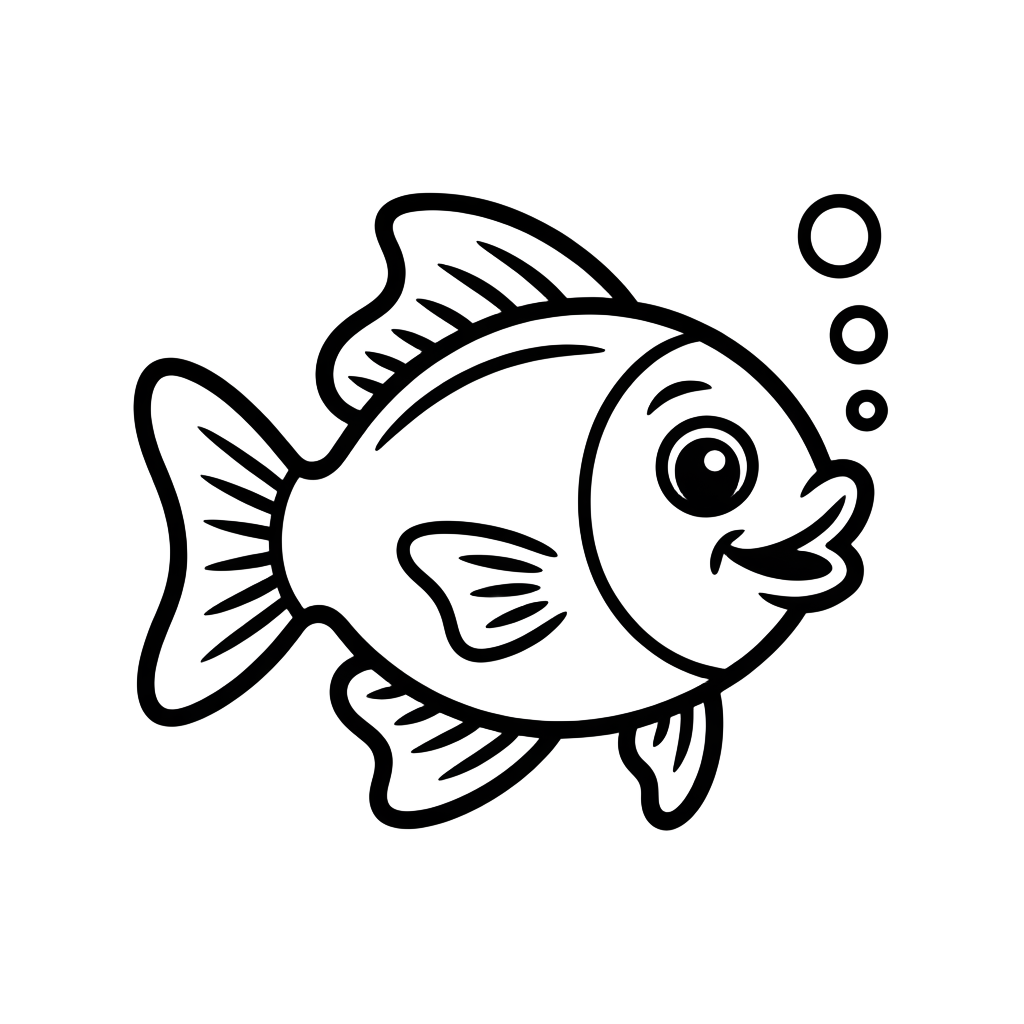 Fish coloring page 5 - free printable PDF