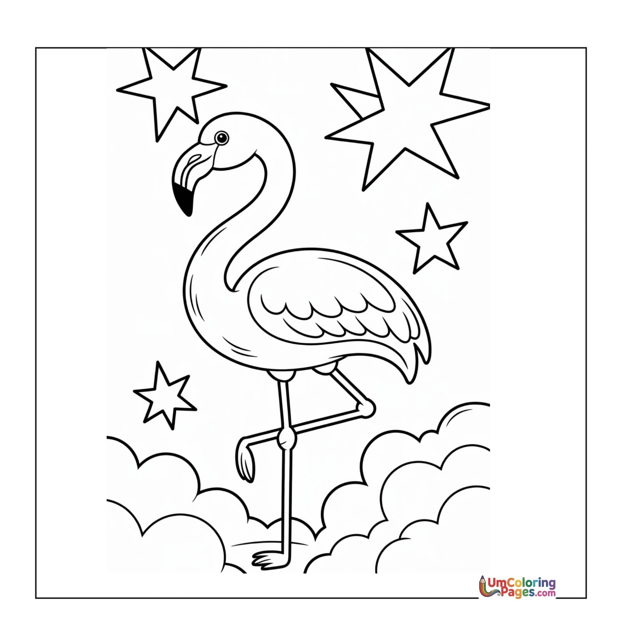 Flamingo coloring page - free printable