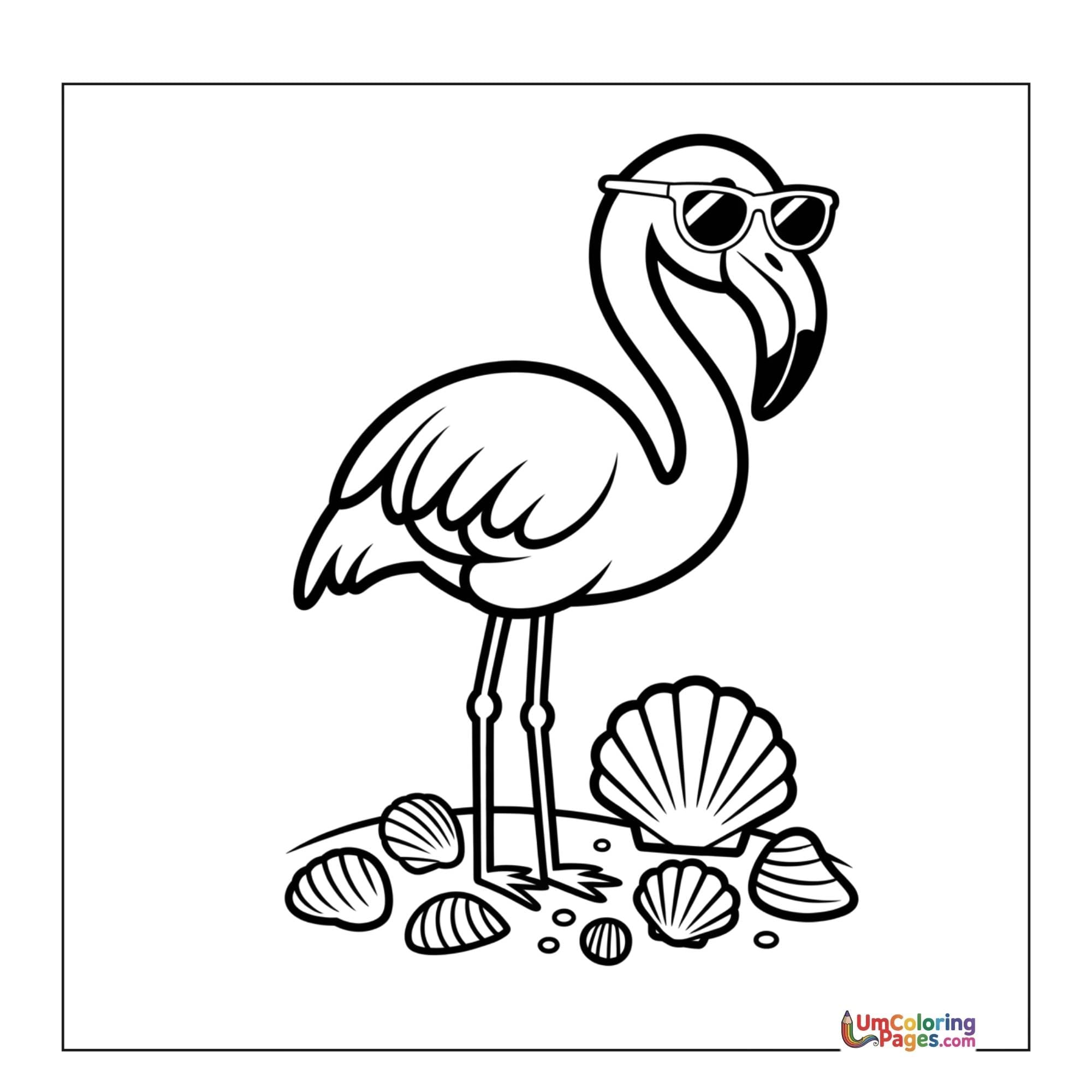 Flamingo coloring page 3 - free printable PDF
