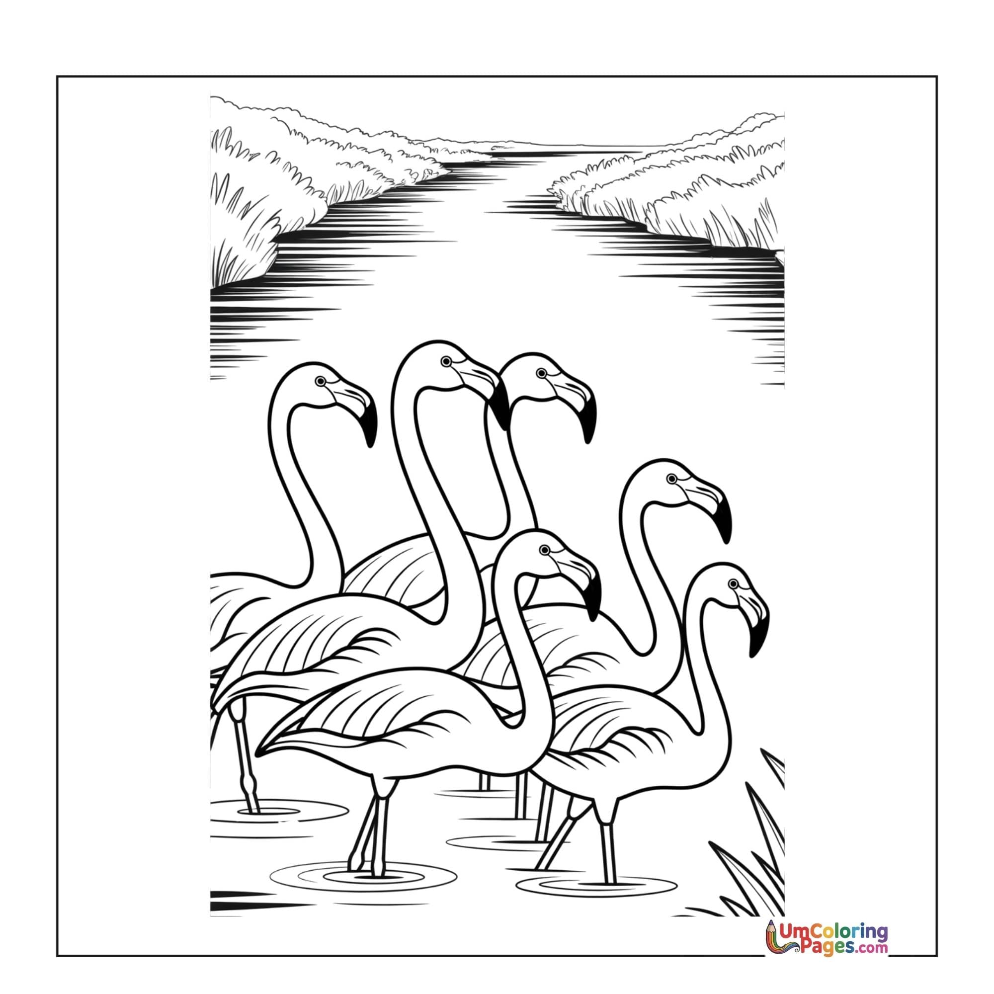 Flamingo coloring page 4 - free printable PDF