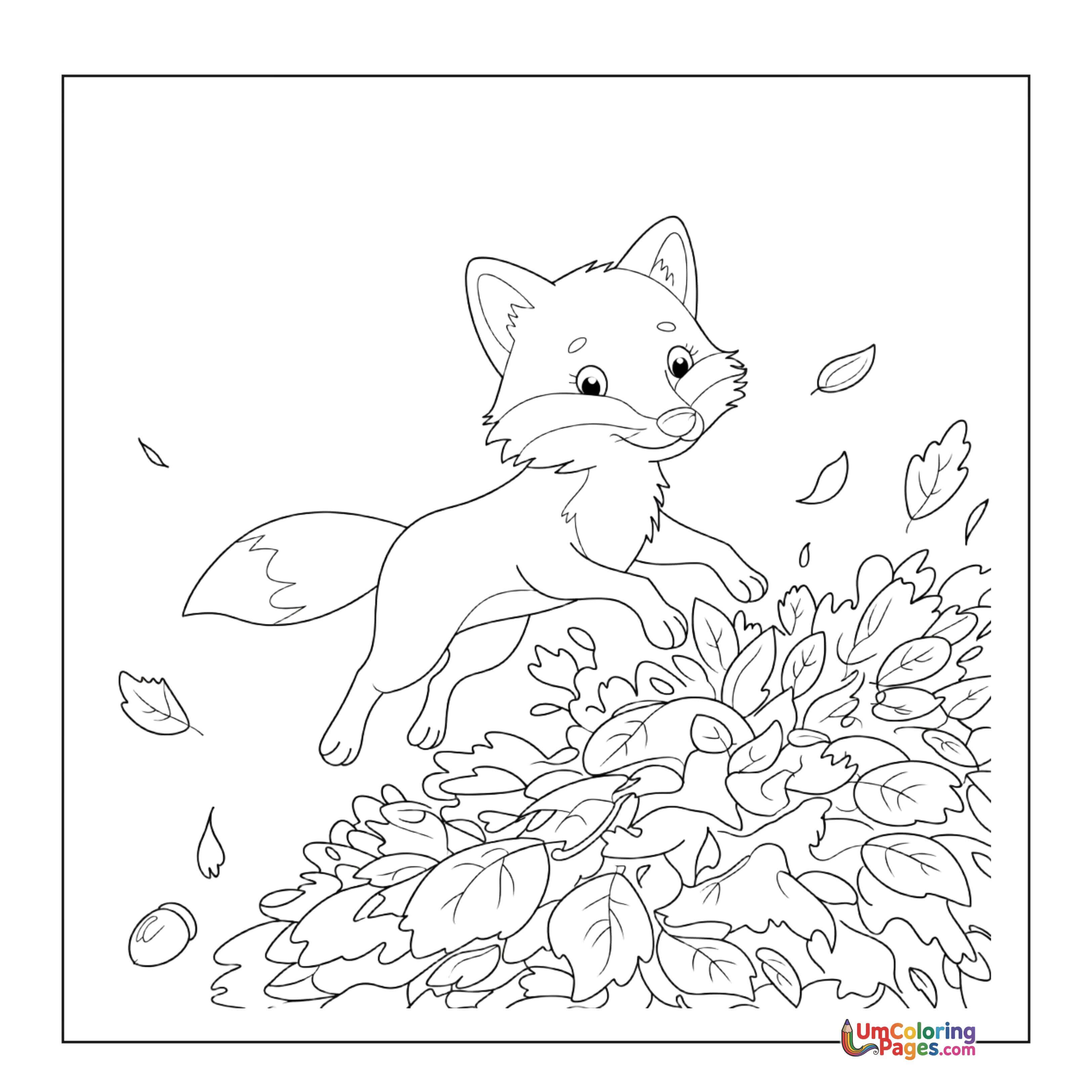 Fox coloring page - free printable