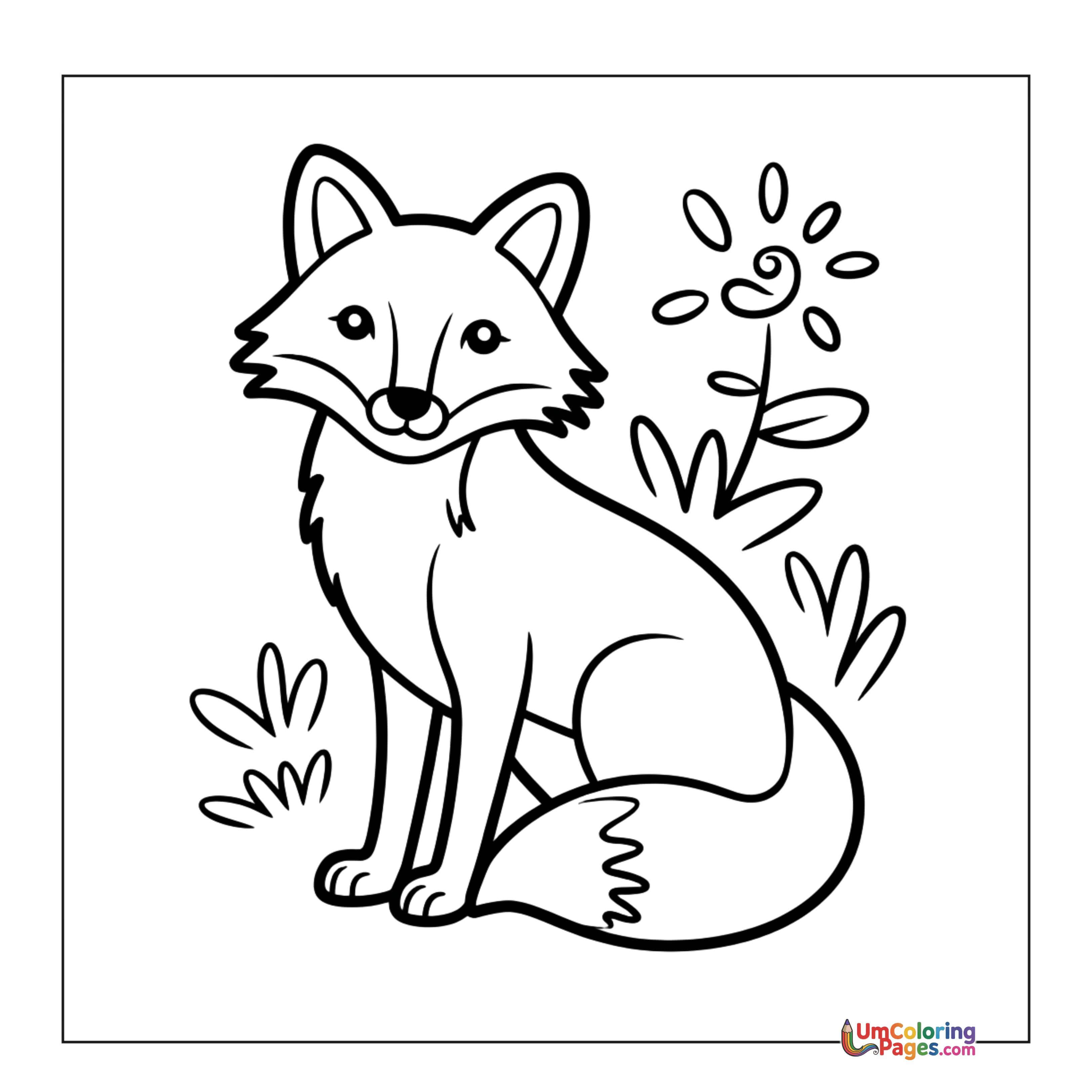 Fox coloring page 3 - free printable PDF