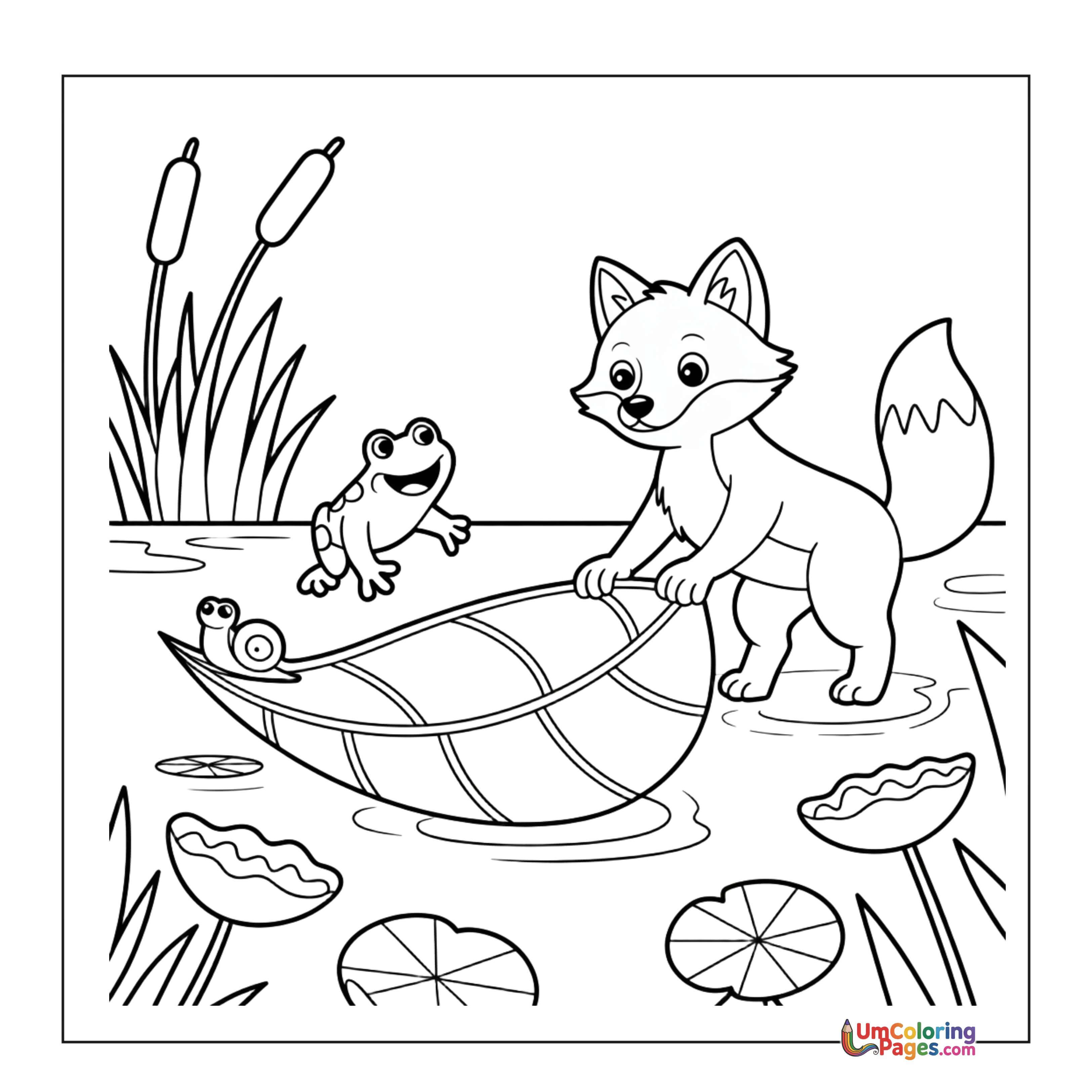 Fox coloring page 4 - free printable PDF