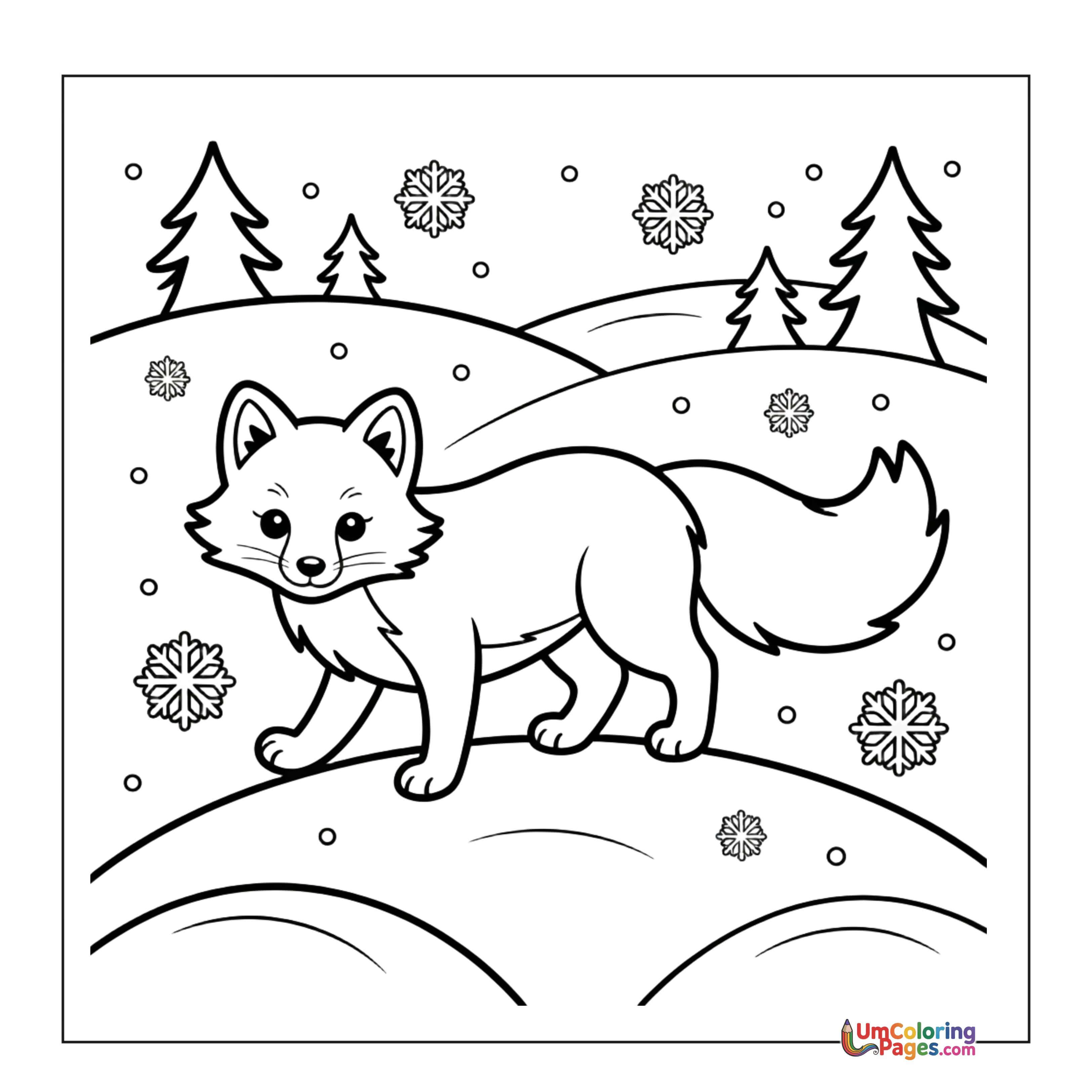 Fox coloring page 6 - free printable PDF