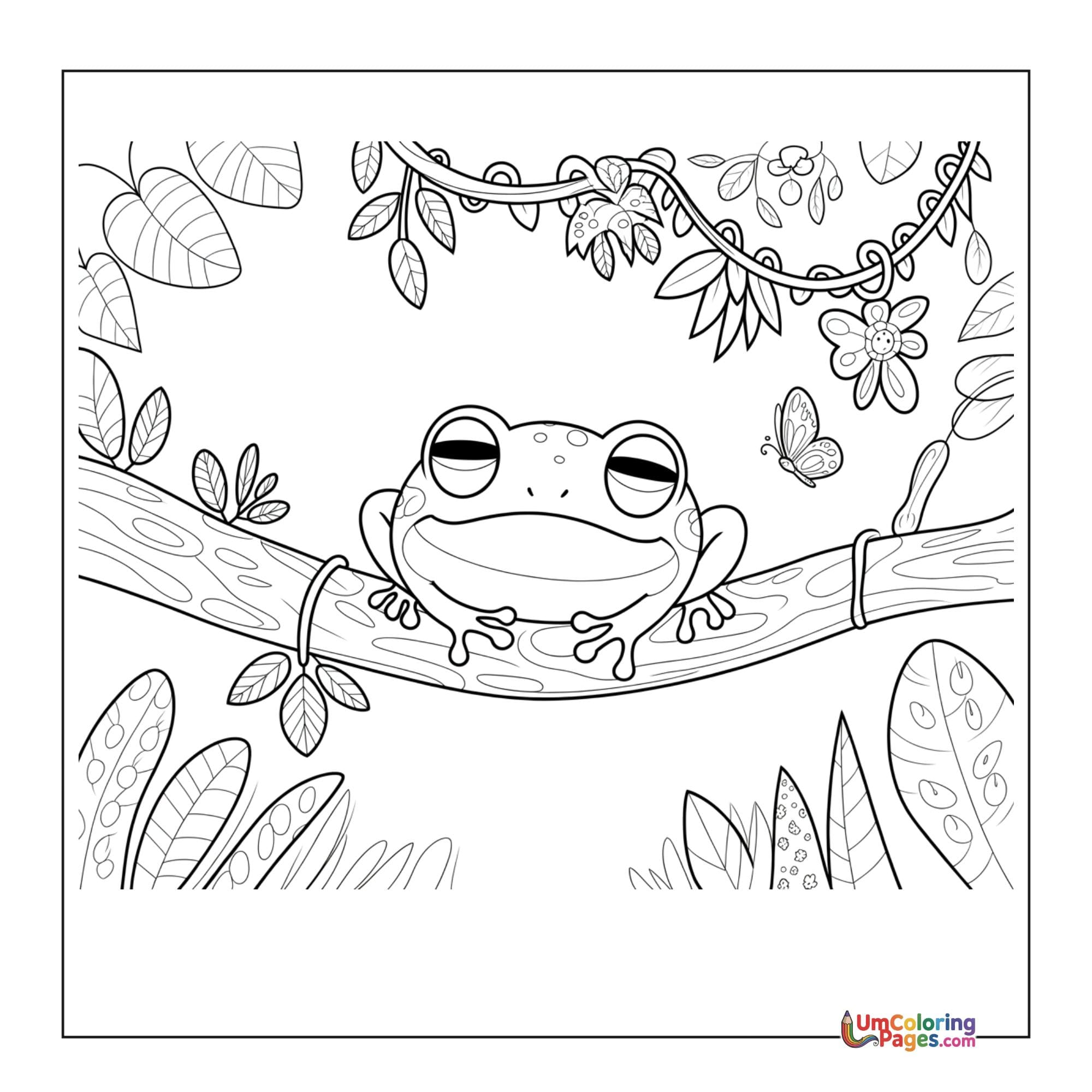 Frog coloring page 2 - free printable PDF