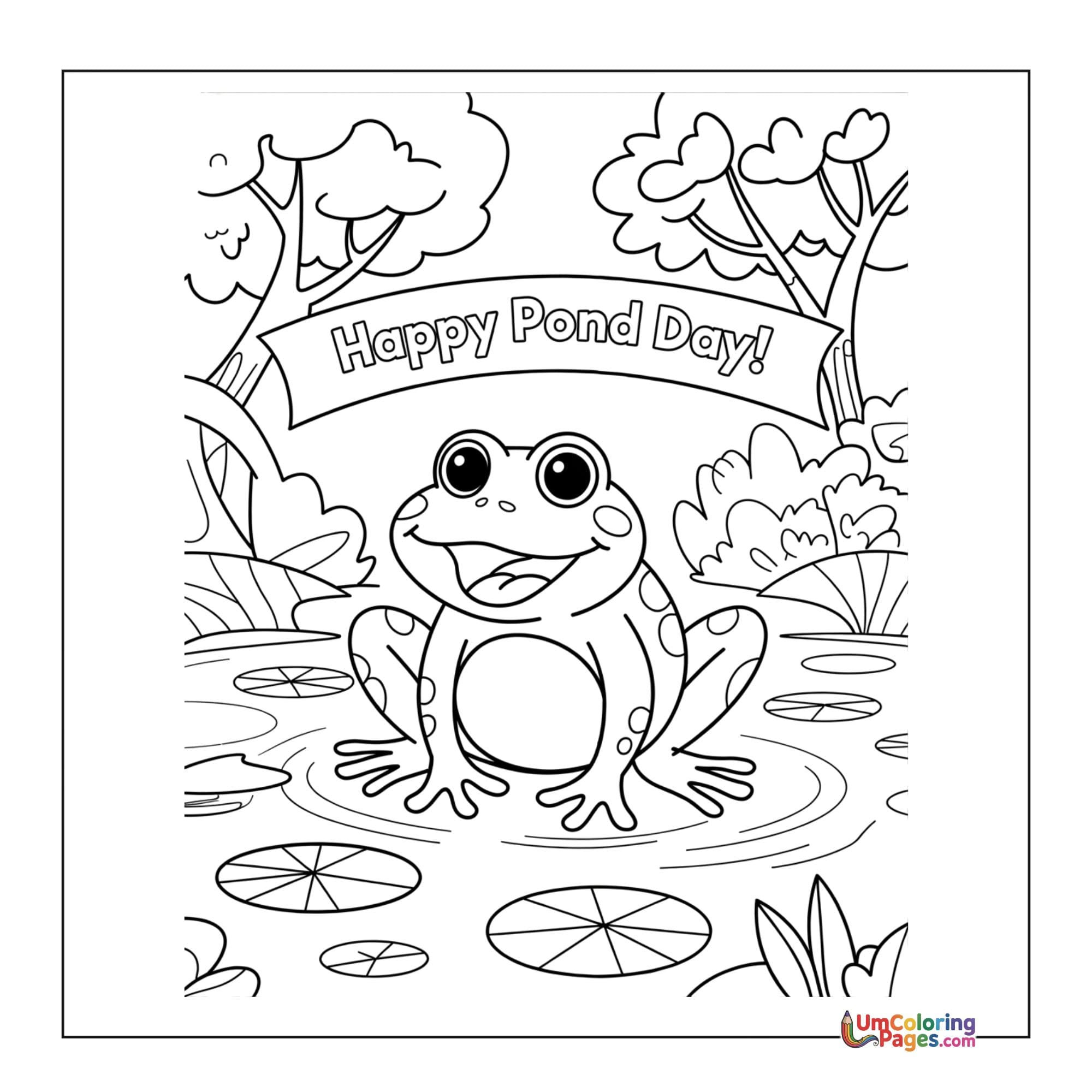 Frog coloring page 3 - free printable PDF