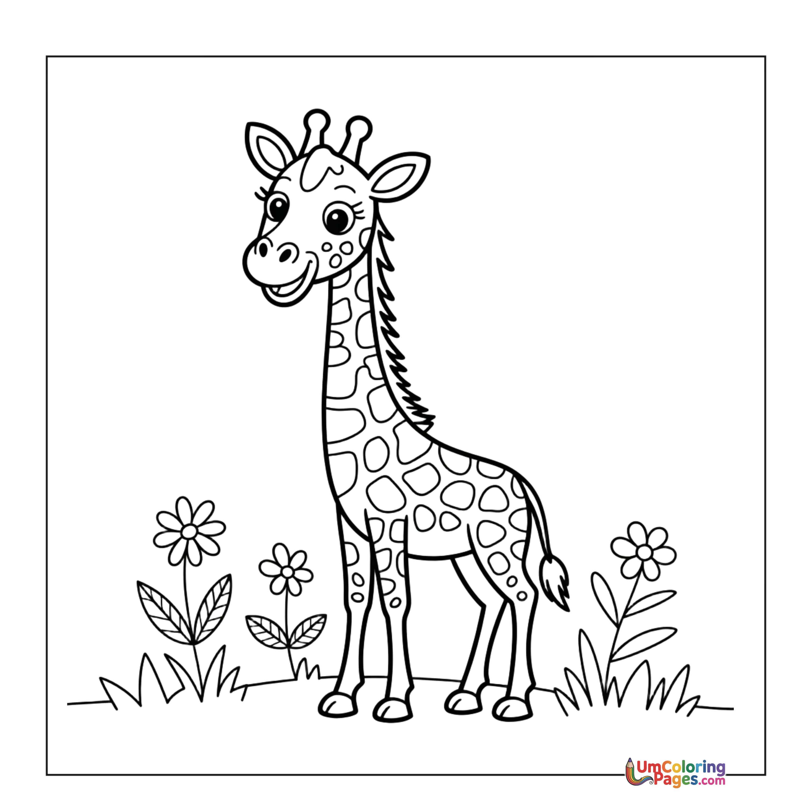 Giraffe coloring page - free printable