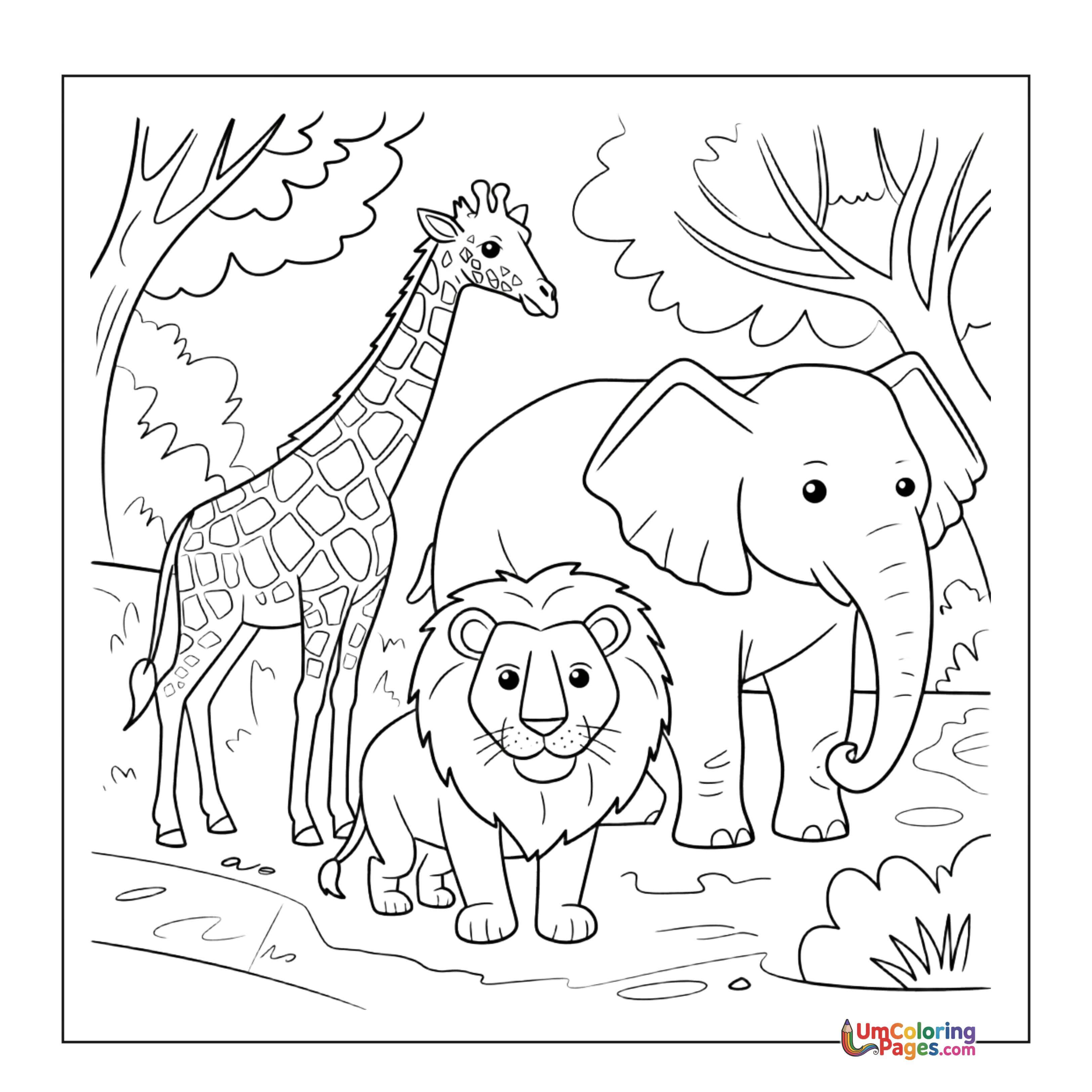 Giraffe coloring page 2 - free printable PDF