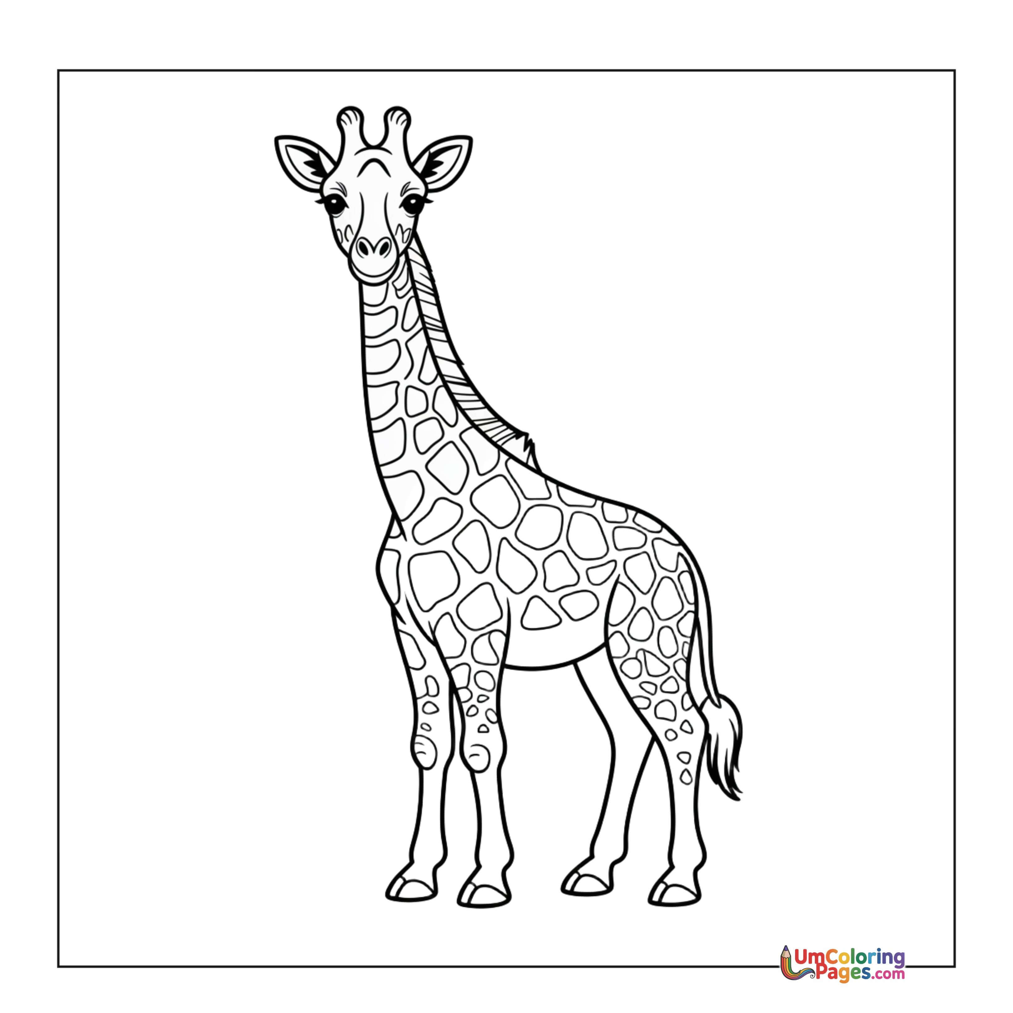 Giraffe coloring page 4 - free printable PDF