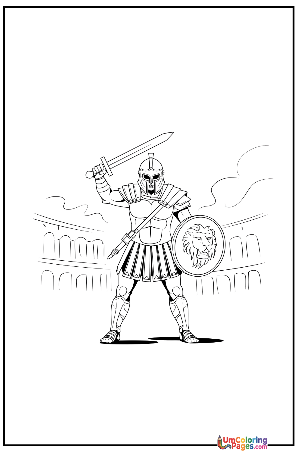 Gladiator coloring page - free printable