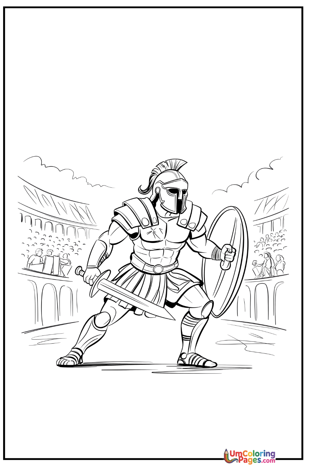 Gladiator coloring page 2 - free printable PDF