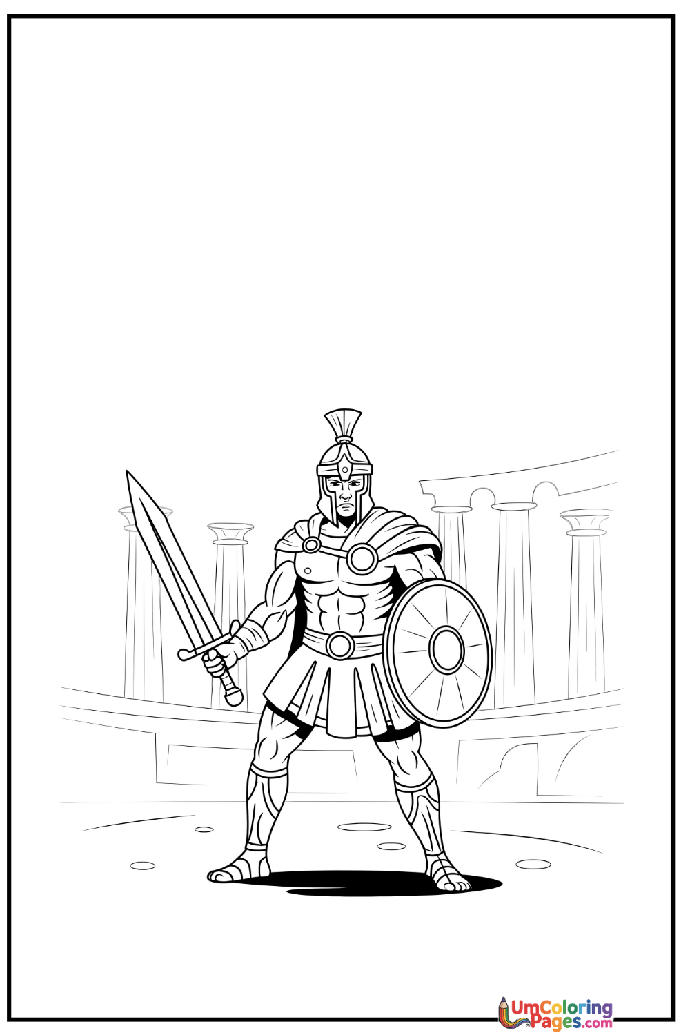 Gladiator coloring page 3 - free printable PDF