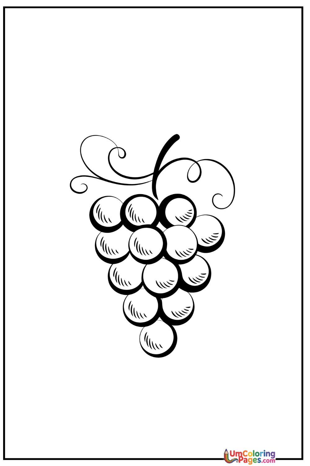 Grapes coloring page 3 - free printable PDF