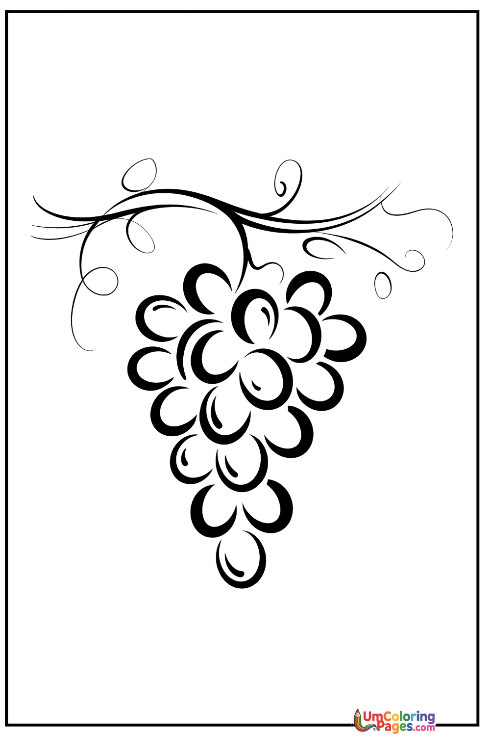 Grapes coloring page 4 - free printable PDF